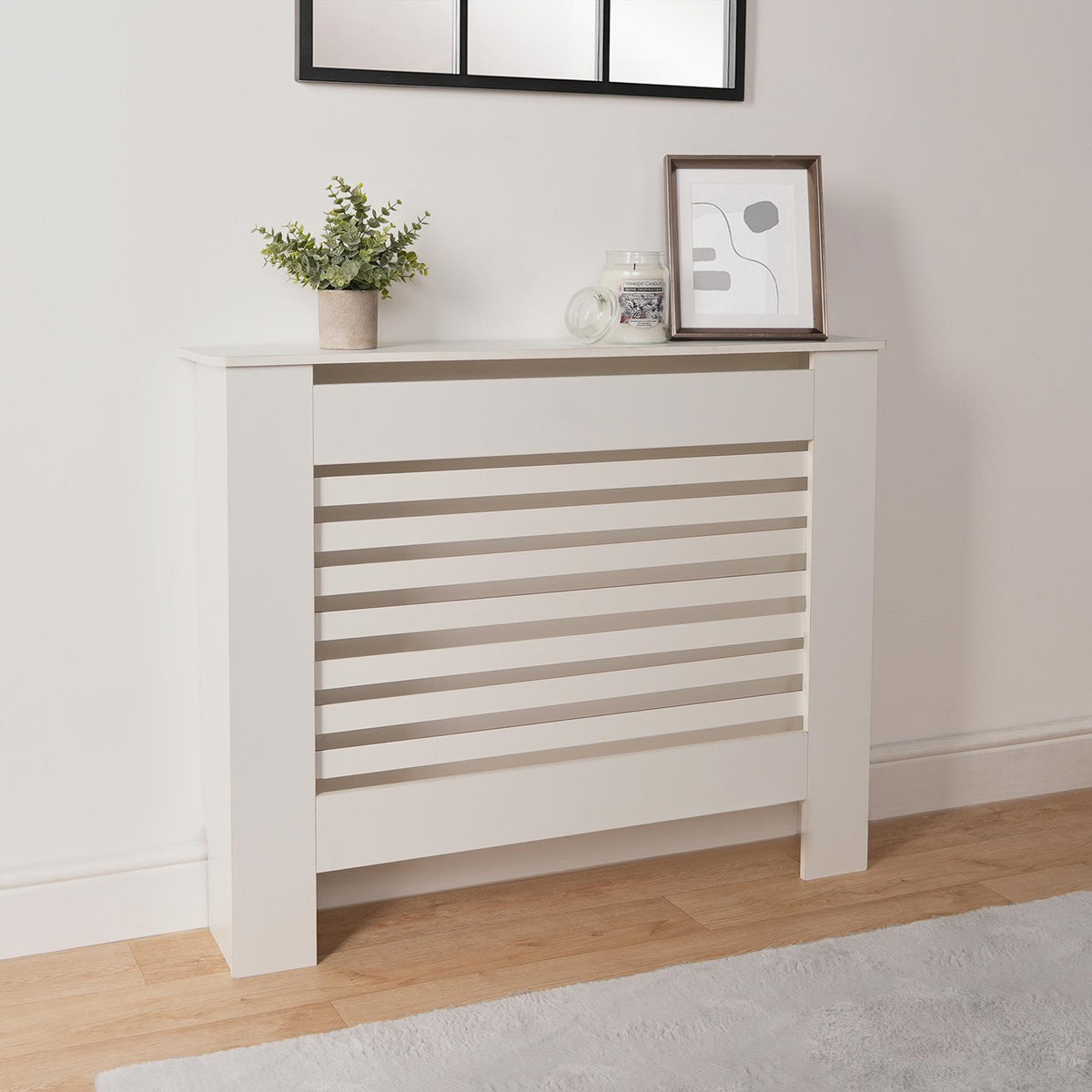 OHS Wood Radiator Cover MDF Side Board S M L Cabinet Shelf Hallway Furniture