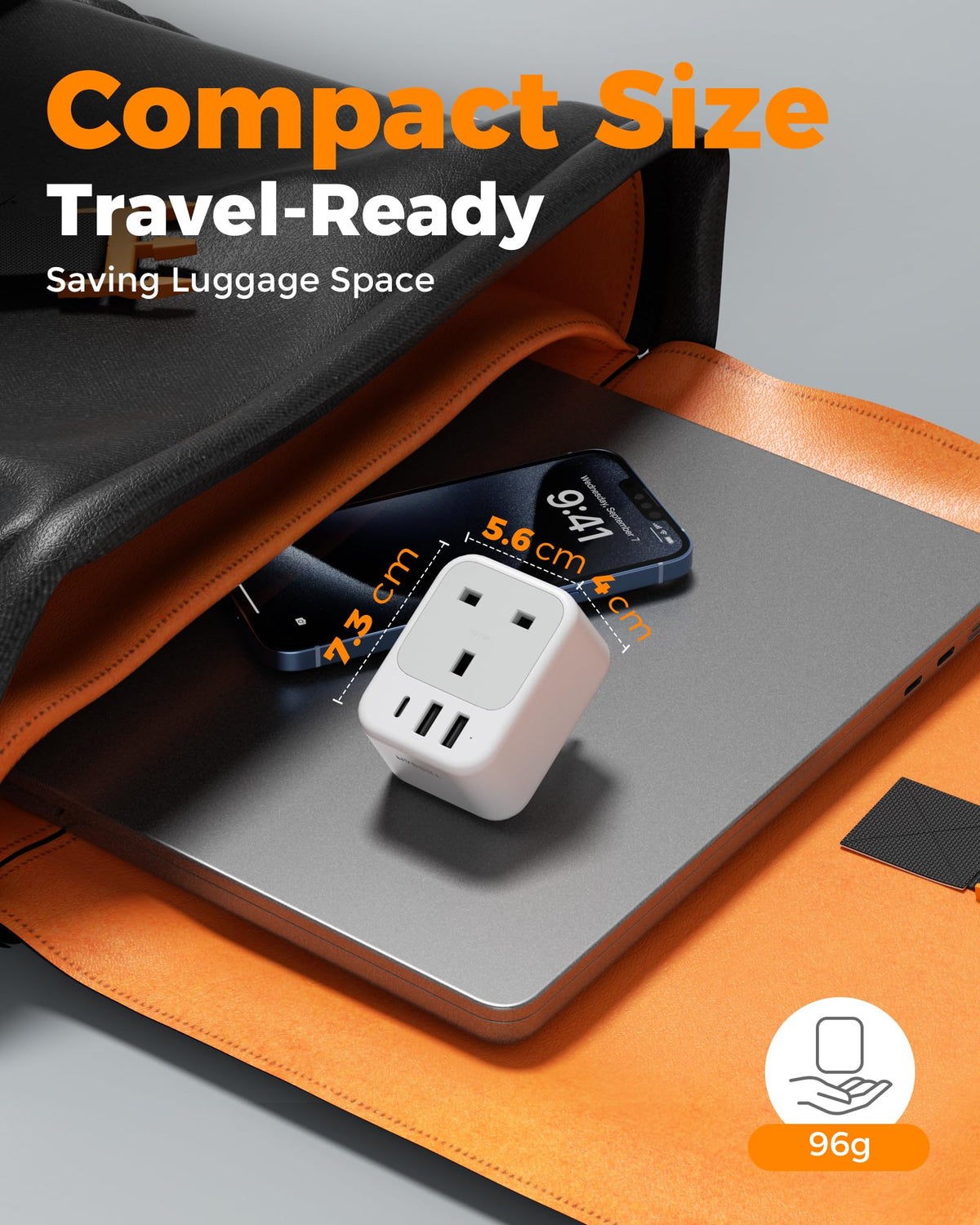 TESSAN UK to Italy Plug Adapter, Grounded Type L Travel Adaptor with USB C
