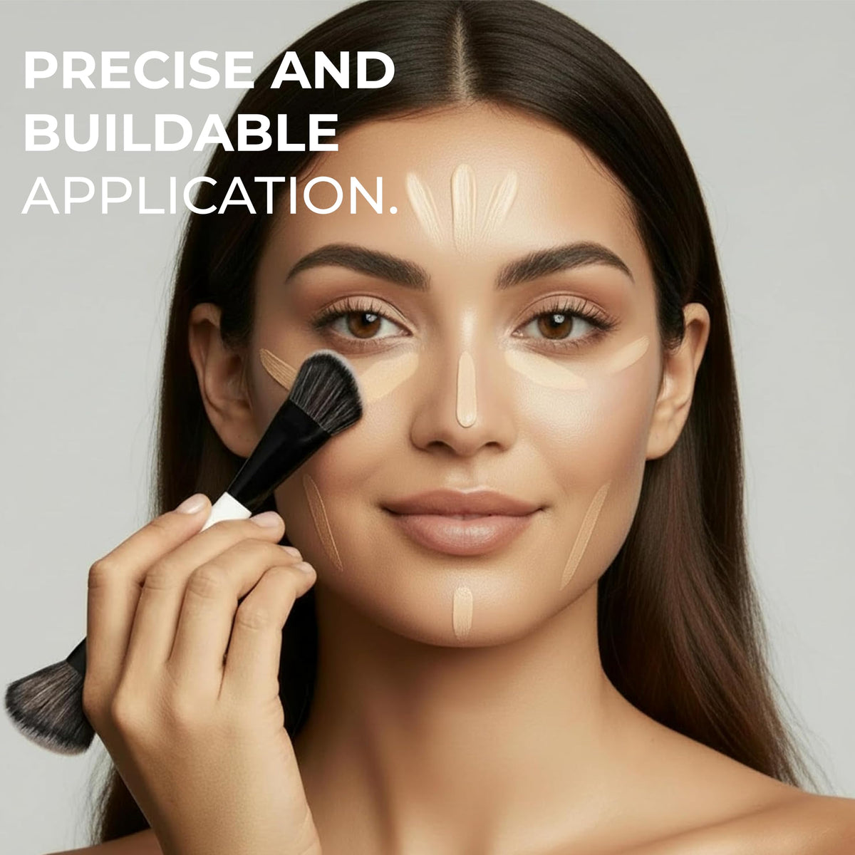 Make Up Brush Foundation Kabuki Flat Top, Perfect For Blending Liquid Cream