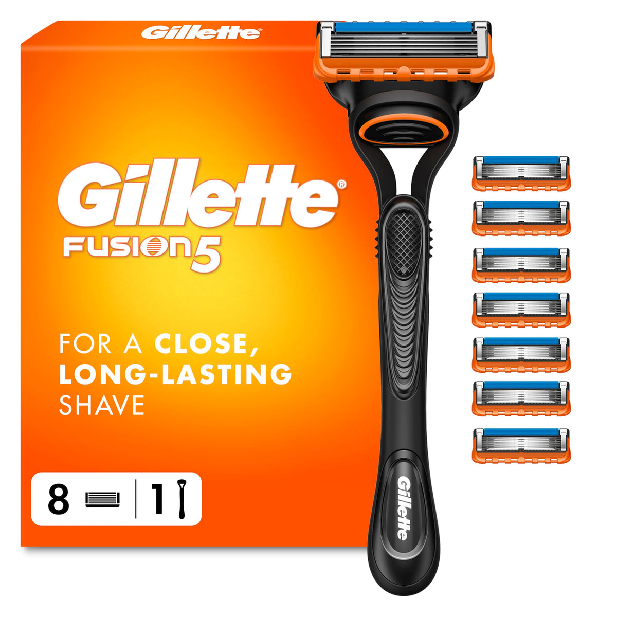 Gillette Fusion5 Razor for Men with Precision Trimmer, 1 Handle, 10 Refills
