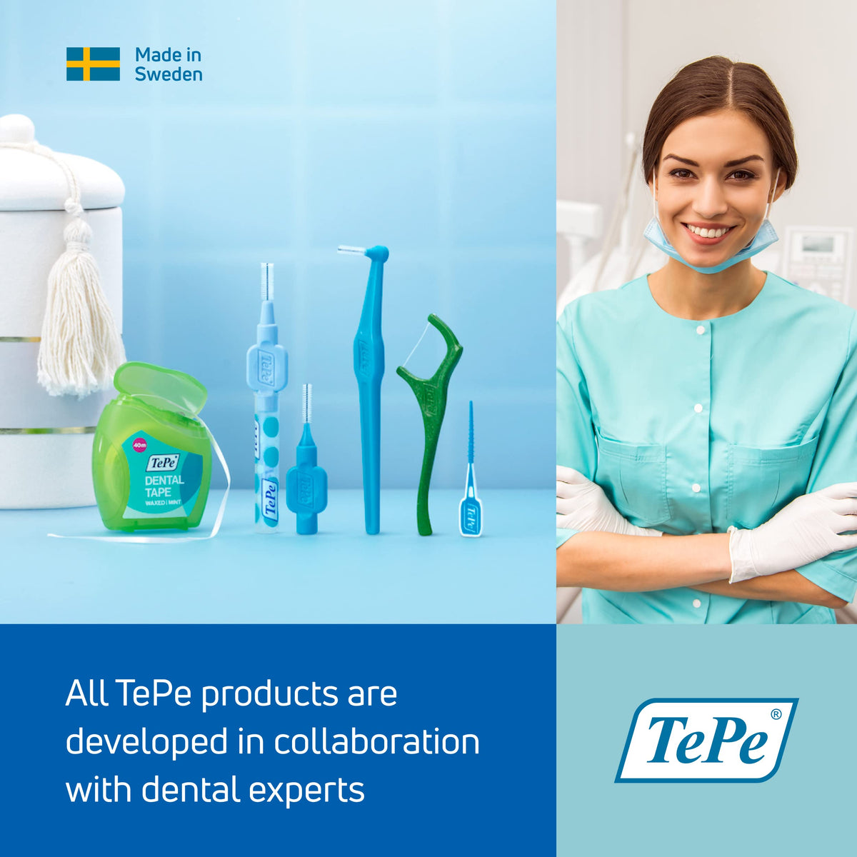 TePe Interdental Brush, Original, Blue, 0.6mm/ISO 3, 8pcs