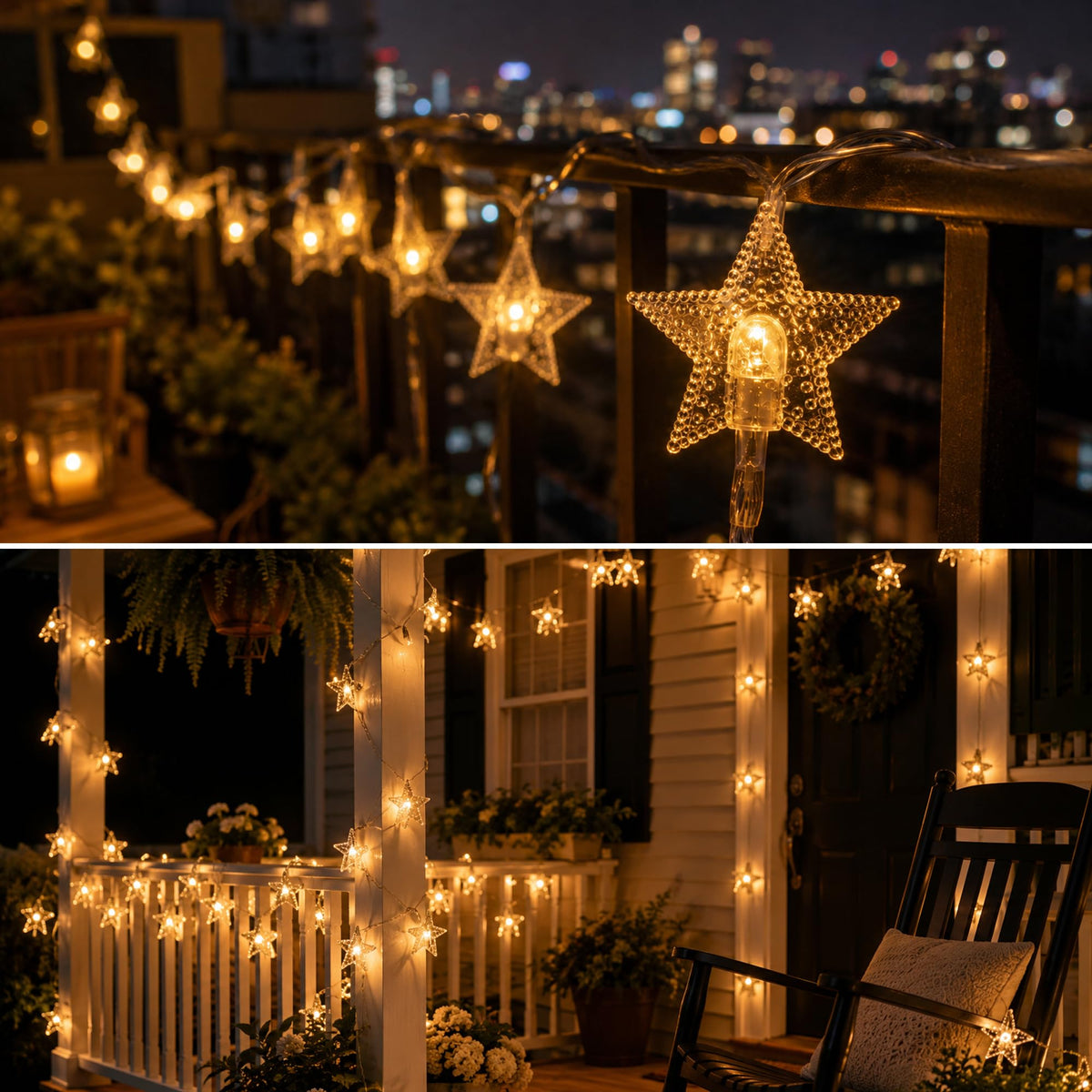Fulighture Fairy Lights Battery Operated: 5m 16ft 40LED Snowflake