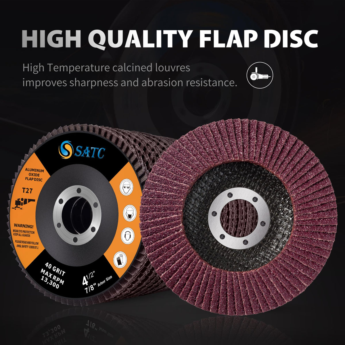 SATC Flap Discs 115mm 10 Pack Grinding Discs 120 Grit for Angle Grinder to Sanding Grinding Metal Wood