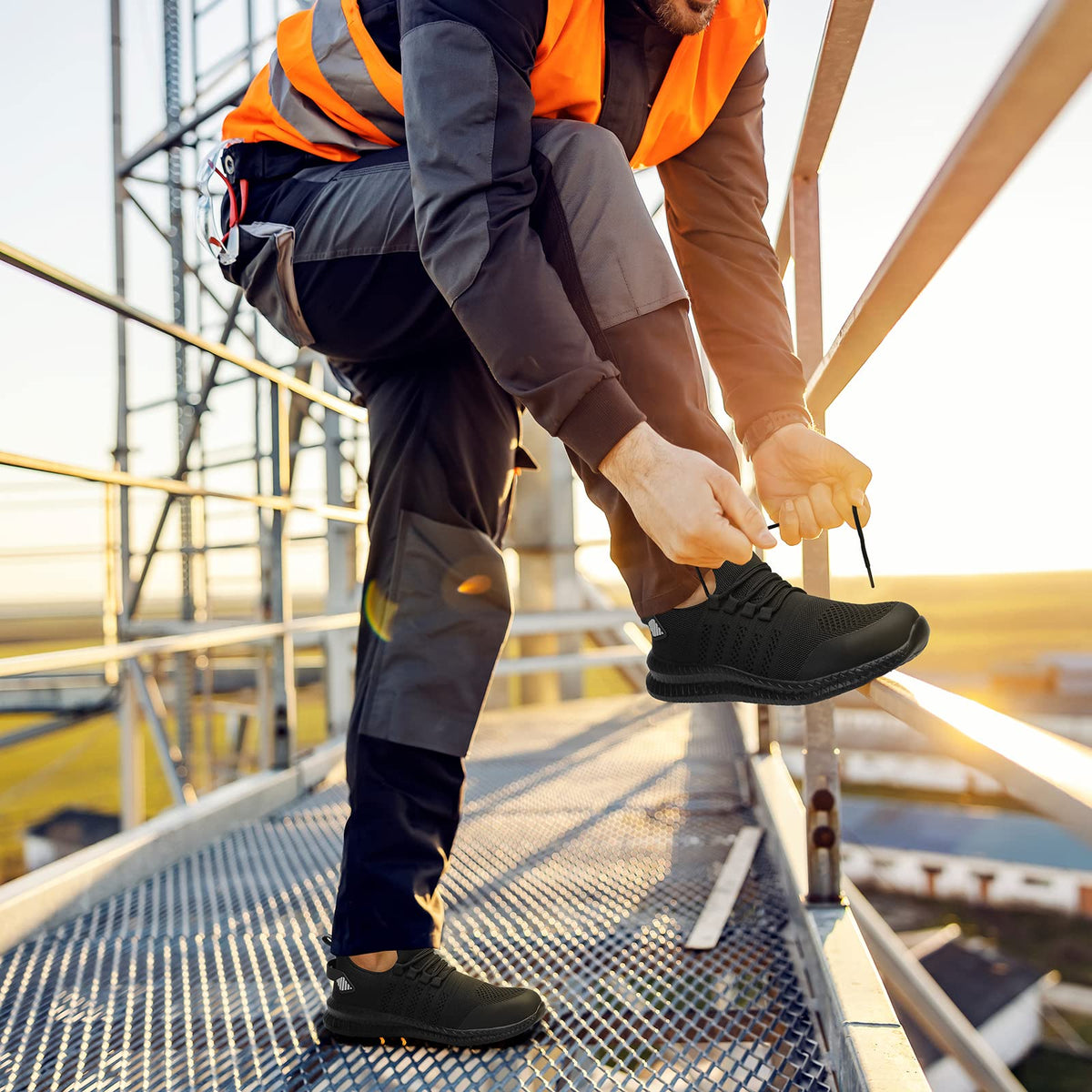 Safety Trainers Men Steel Toe Cap Trainers Work Safety Shoe