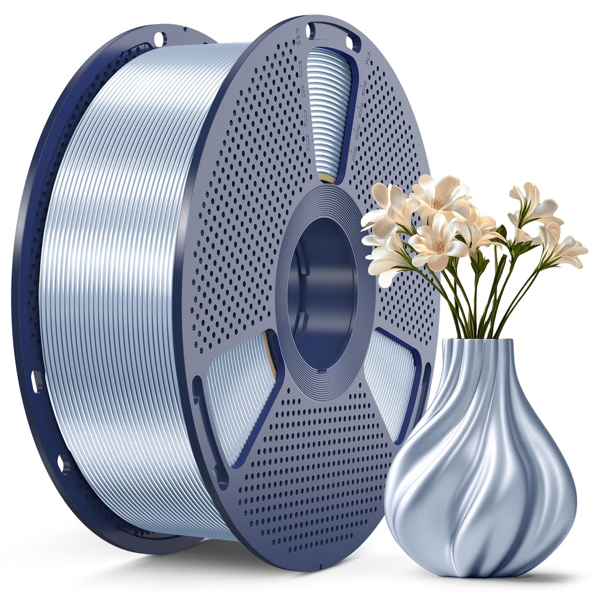 SUNLU Silk PLA+ Filament, Shiny Metallic Silk 3D Filament 1.75mm