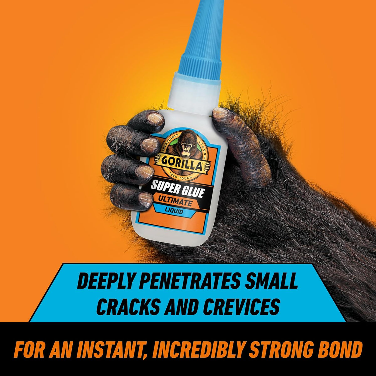 Gorilla Ultimate Super Glue, Clear Glue, 15 Grams (Pack of 1) - Fast-Setting Cyanoacrylate for Quick Fixes & Repairs with Anti-Clog Cap
