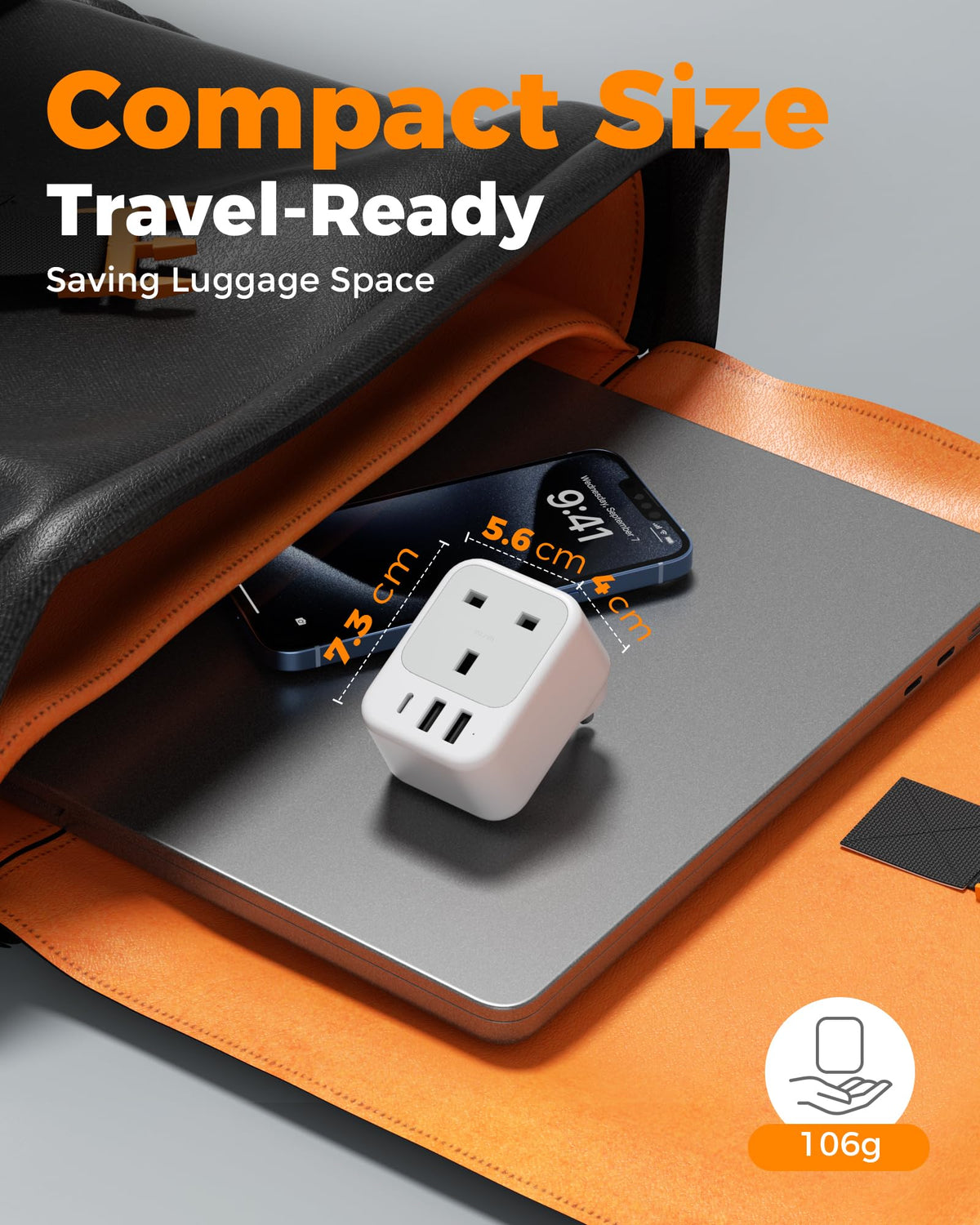 TESSAN UK to Italy Plug Adapter, Grounded Type L Travel Adaptor with USB C