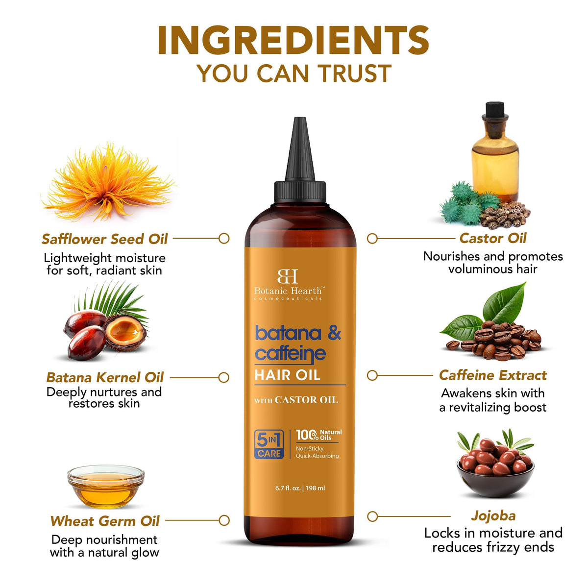 Botanic Hearth Argan & Biotin Hair Oil, 198 ml