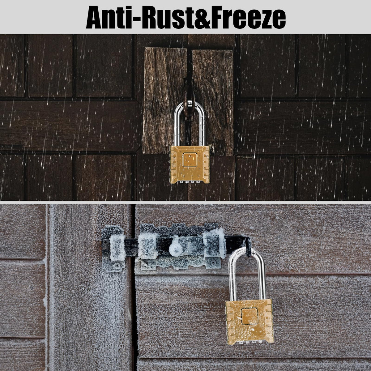 Diyife Large Heavy Duty Combination Padlocks Outdoor, 52mm Weatherproof