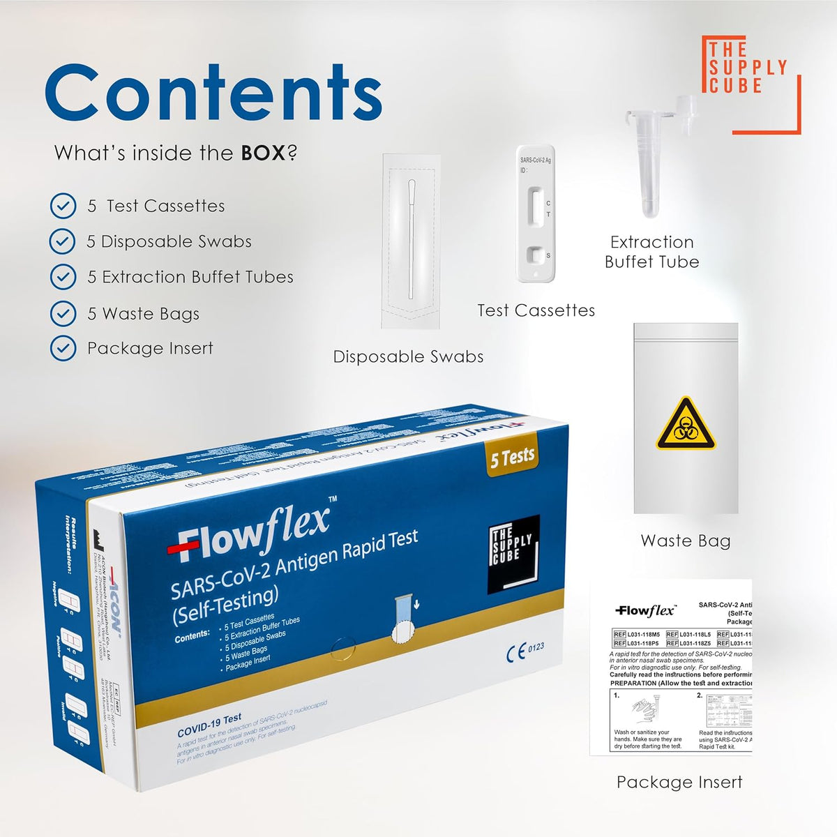10 Pack Flowflex COVID-19 Rapid Test Kit - Easy to Use Self Testing Antigen Covid Test Kit - One Step Test for Sars-CoV-2 - Quick at Home Testing - Covid Lateral Flow (Not for Travel)
