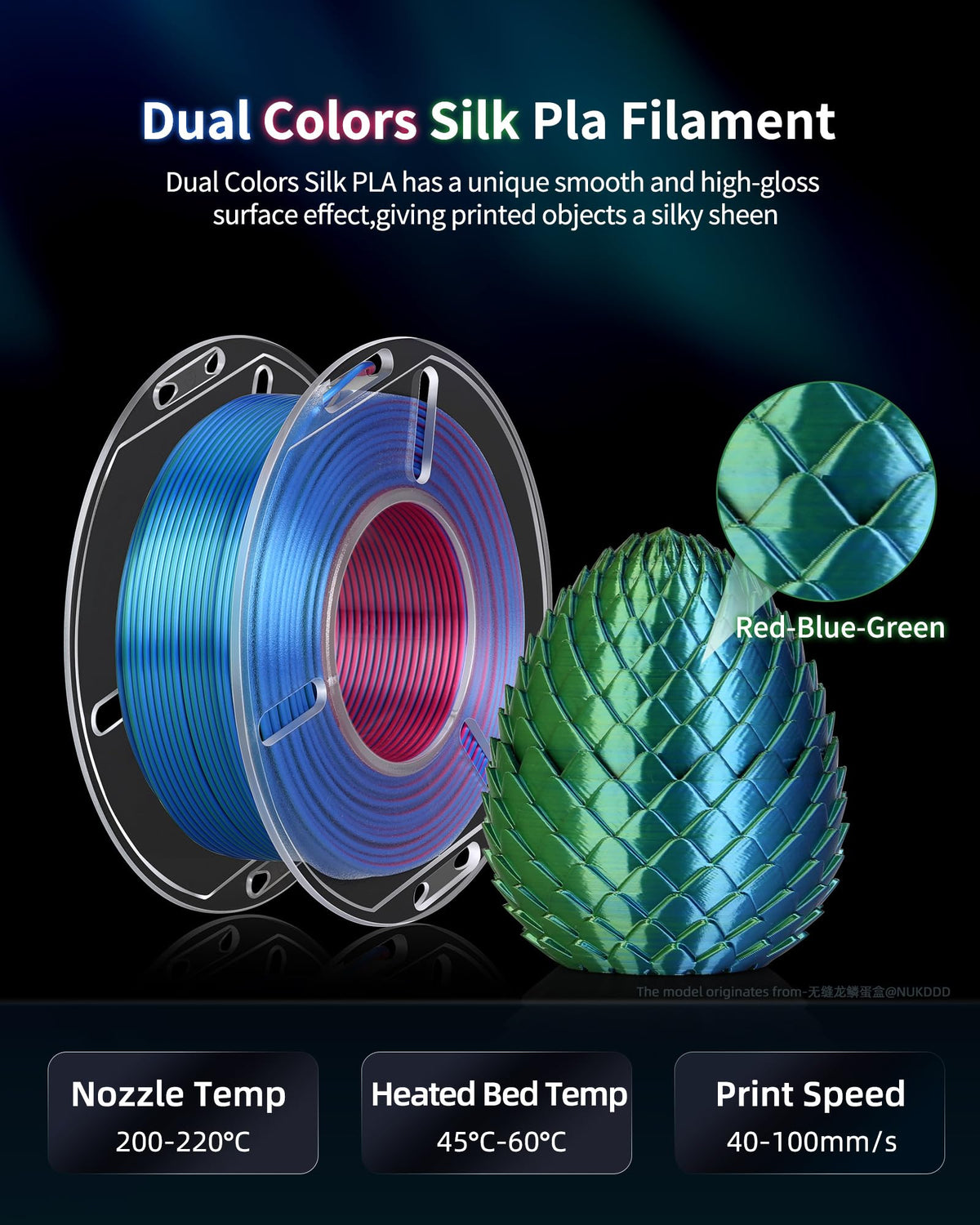 LANDU Filament Dryer 3D Printer Filament Dry Box,2 Spools Double Fast Heating Upgraded Filament Dehydrator Keeping Filaments Dry for 1.75mm/2.85mm One-Key Set for PLA PETG ABS TPU
