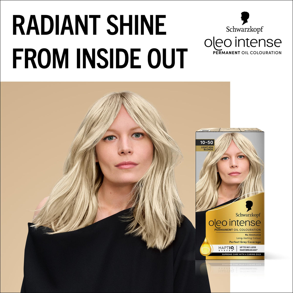Schwarzkopf Oleo Intense Permanent Hair Colour 4-60 Gold Brown | Ammonia Free Oil Hair Dye | 100% Grey Coverage | Long-Lasting Rich Colour | With HaptIQ System & Caring Oil Mask (Pack of 2)