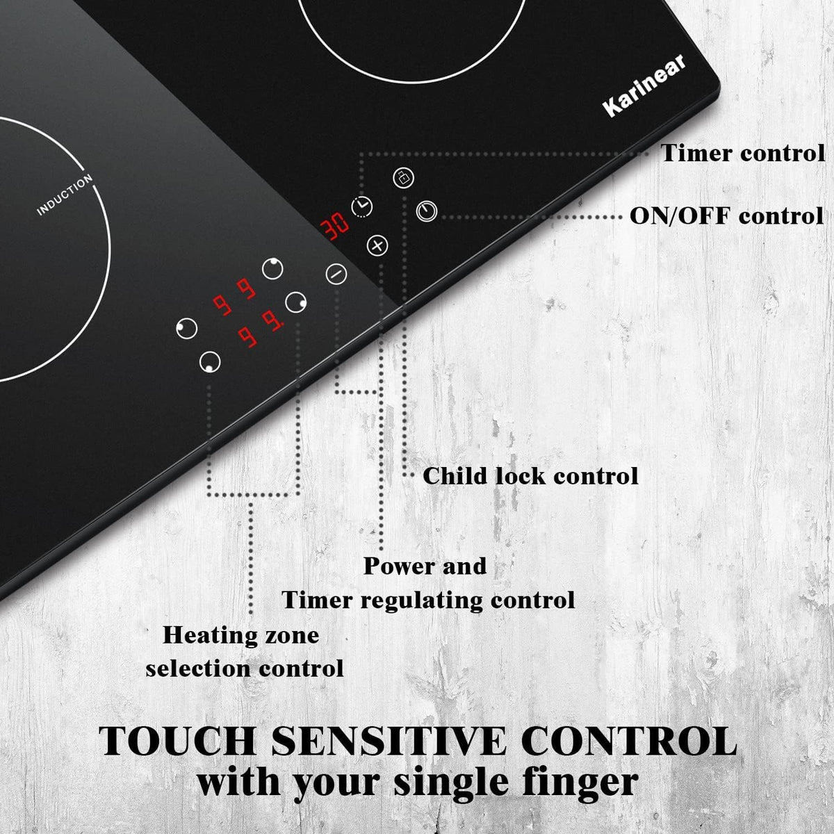 Karinear Built-in Induction Hob 4 Zones 60cm