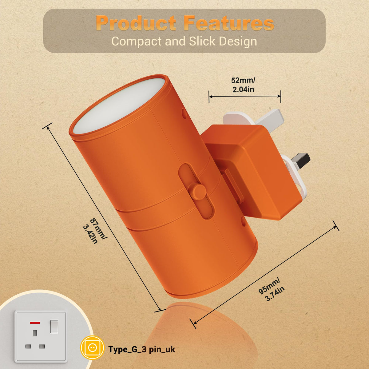 JandCase Night Light, Night Light Plug in Wall with Dusk to Dawn Sensor