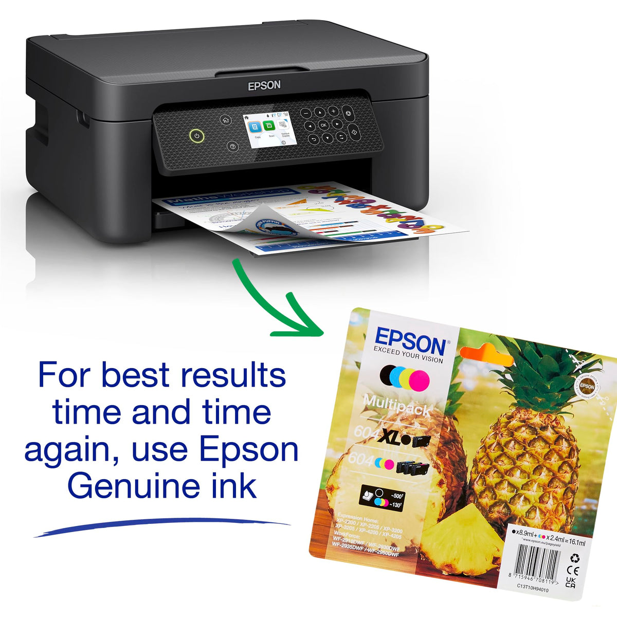 Epson Expression Home XP-5200 Precision Core 3-in-1 Ink Multifunction Printer, Scanner, Copier, WiFi, 1440dpi, Duplex, 2.4 Inch Display, DIN A4, incl. 3 Months Readyprint Flex Trial