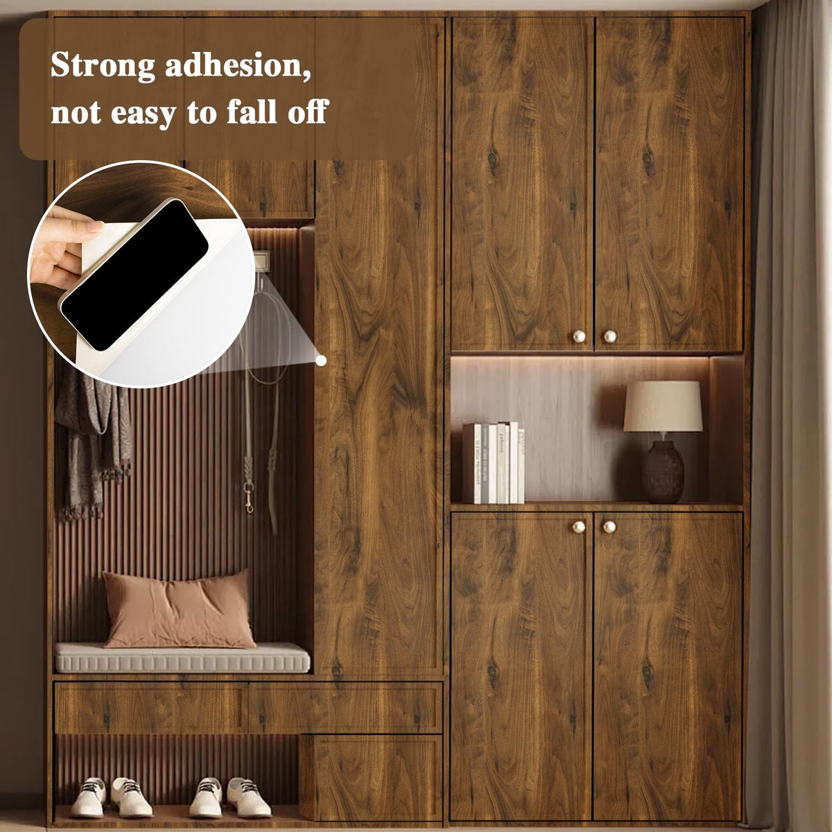 Abyssaly White Wood Effect Sticky Back Plastic for Furniture & Walls