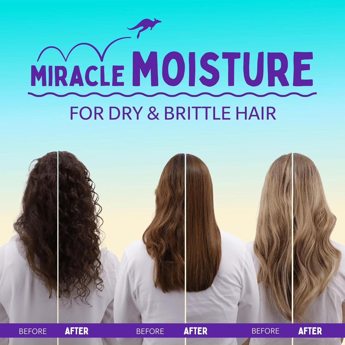 Aussie Miracle Moist Shampoo 1L Pump to Restore Brittle & Dry Hair