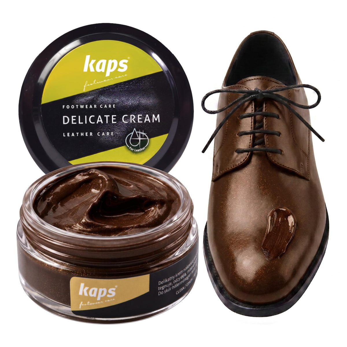 Leather Shoe Cream Polish & Conditioner, Kaps 50ml