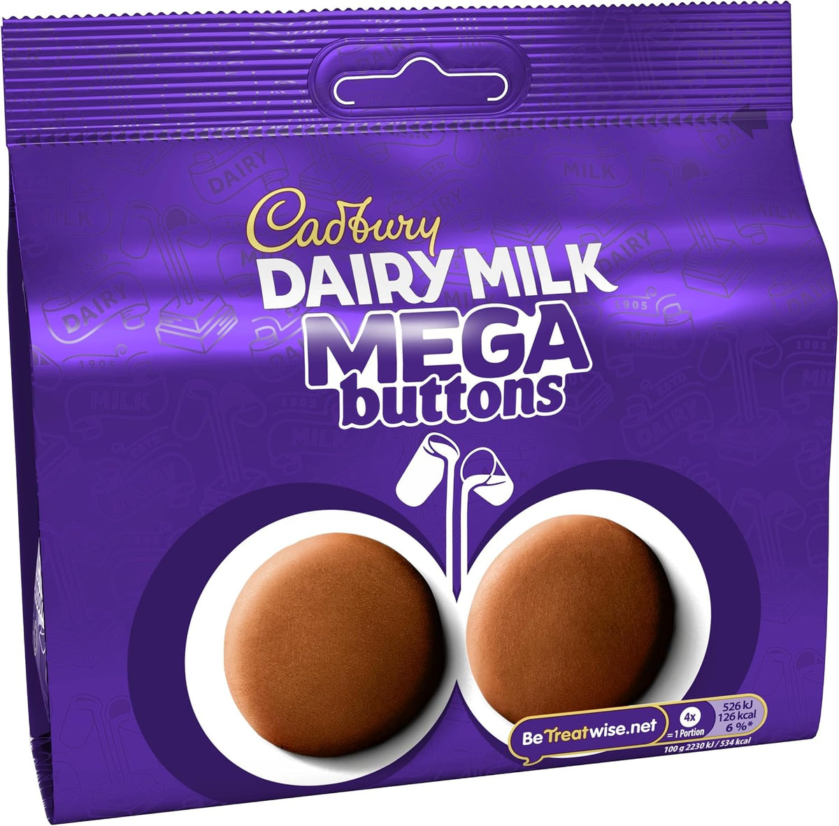 Cadbury Dairy Milk Mega Buttons, Giant Chocolate Buttons, 192 g (Pack of 1)