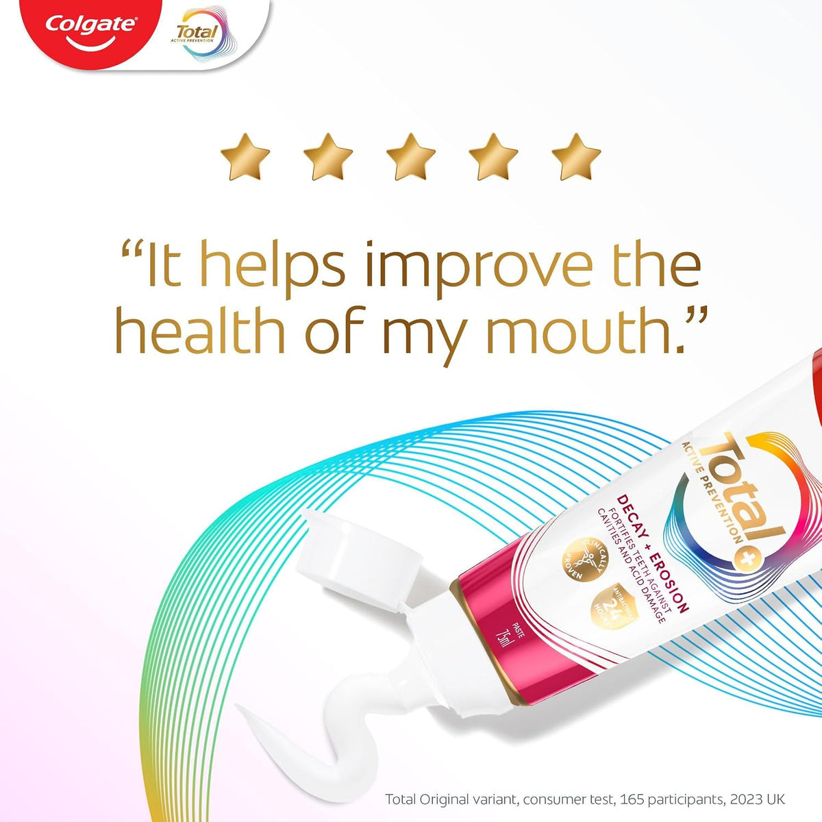 Colgate Total Active Prevention+ Decay + Erosion Defence Toothpaste, 75ml