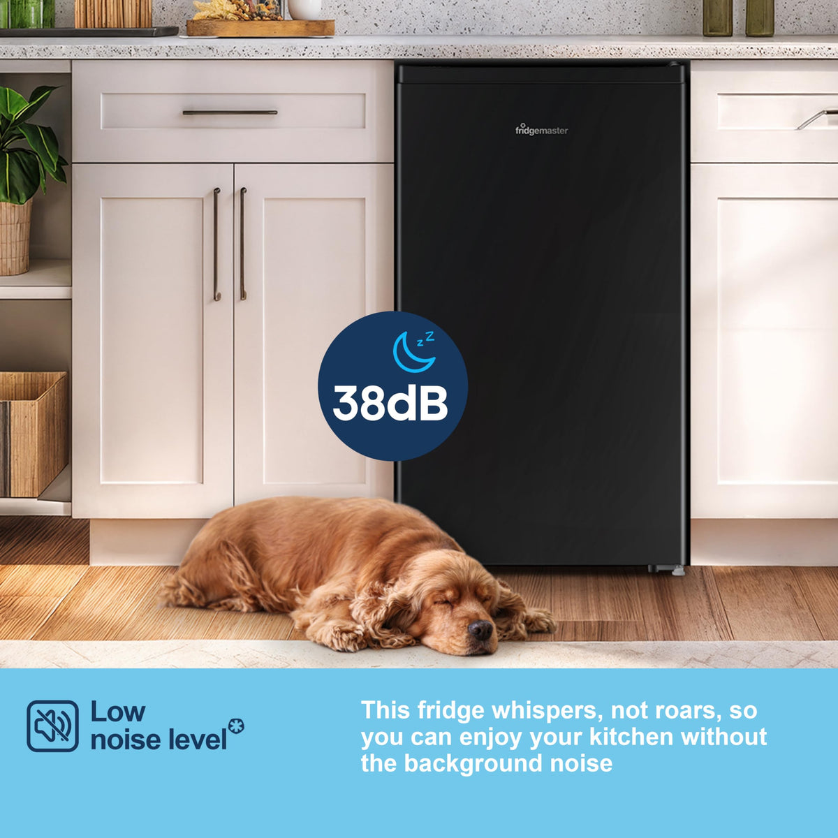 Fridgemaster 45L Table Top Mini Fridge MUR4545, 45cm Compact Refrigerator with Adjustable Thermostat, Reversible Door, 39dB Low Noise, White, Energy Class E