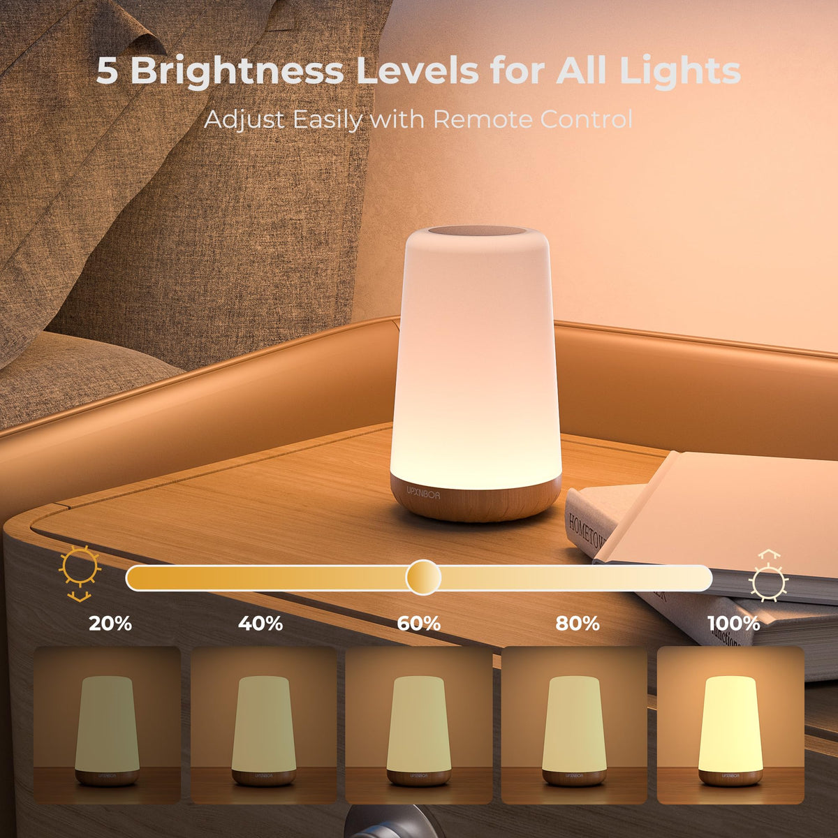 Night Light, LED Touch Bedside Lamp for Bedroom, Living Room & Kids