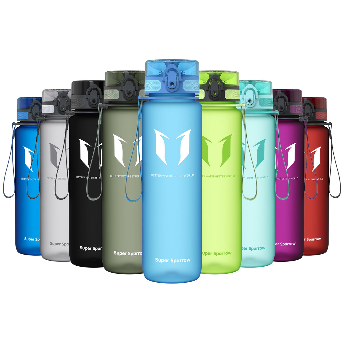 Sparrow Water Bottle 500ml/750ml/1L BPA-Free Tritan Drinks Bottle One-Click