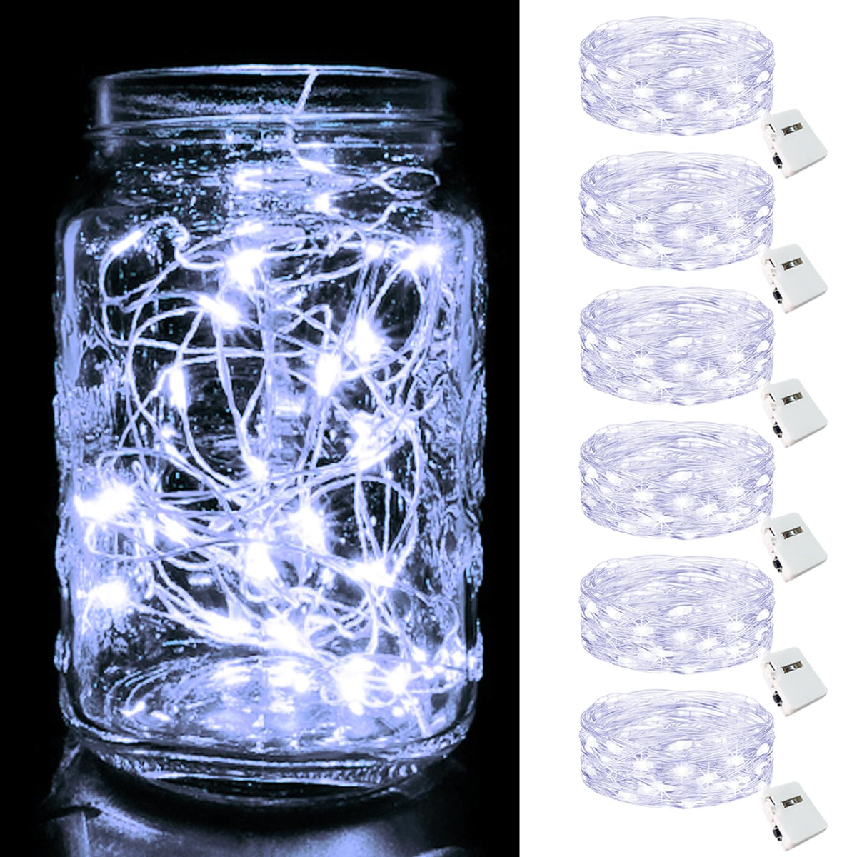 btfarm 12 Pack 3 Modes Fairy Lights Battery Operated, 2M 20LED String Light