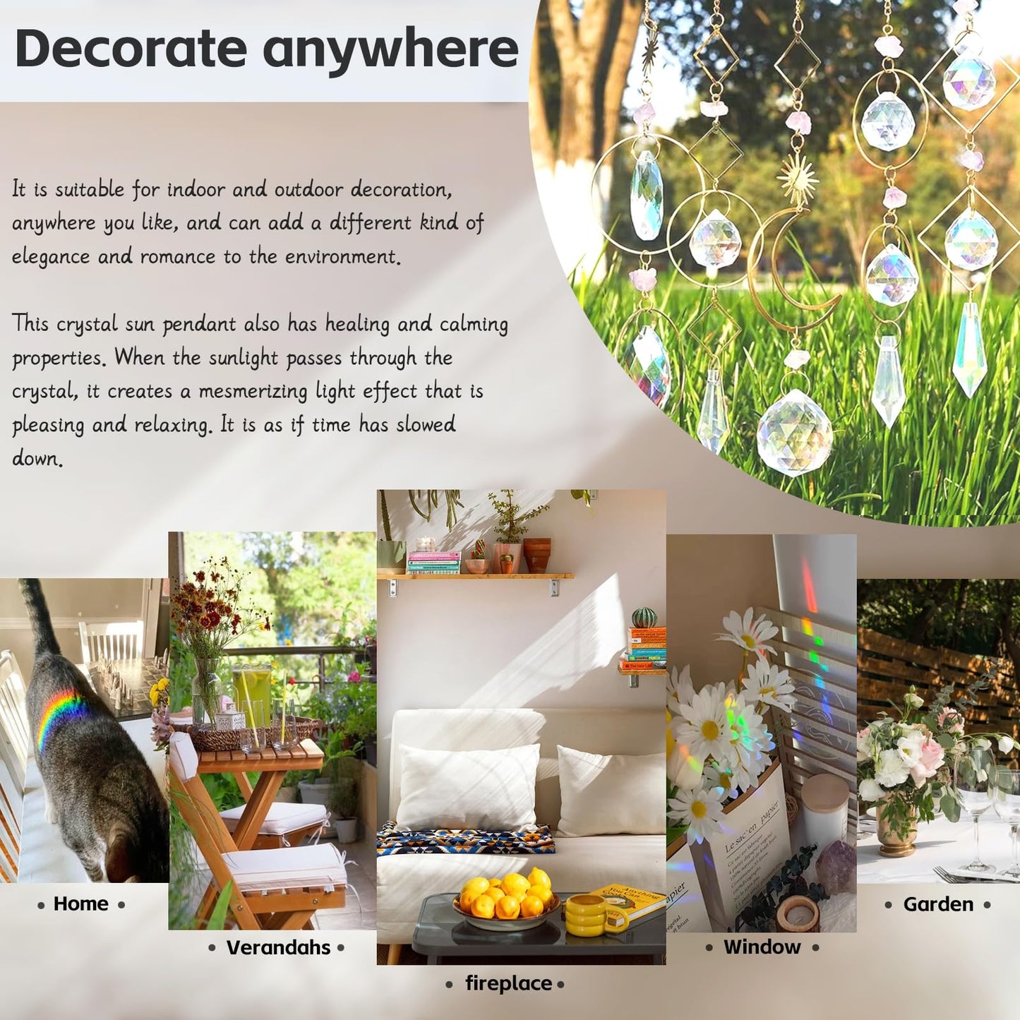 240PCS DIY Sun Catchers Making Kits for Adults, Crystal Suncatchers Kit with Colourful Prism Pearl Rainbow Maker for Windows, Hanging, Indoor, Outdoor, Garden Decor (Silver)
