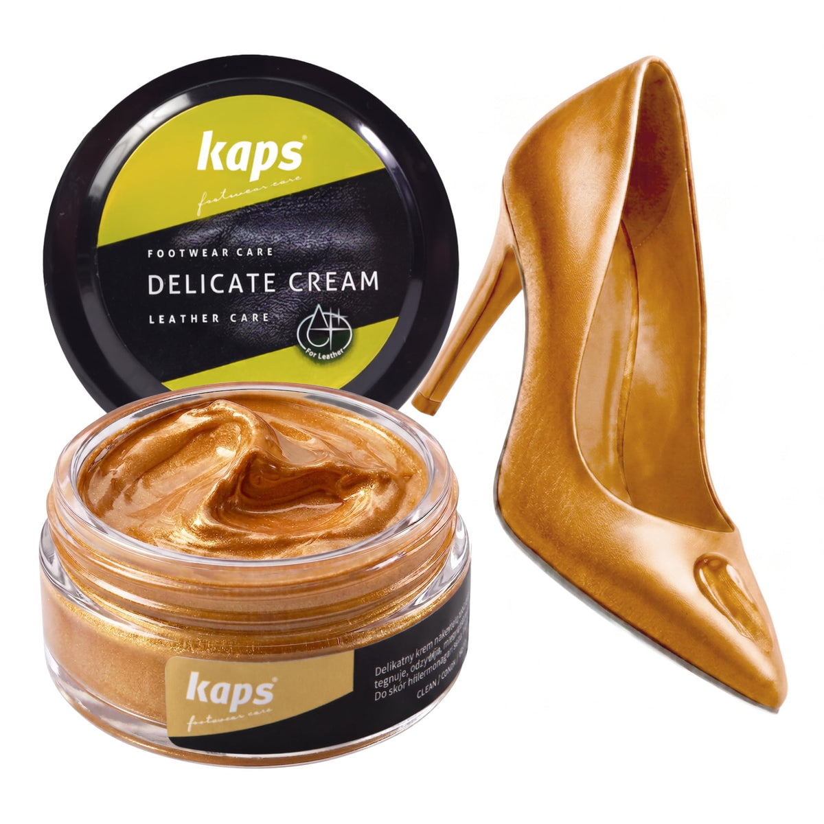 Leather Shoe Cream Polish & Conditioner, Kaps 50ml
