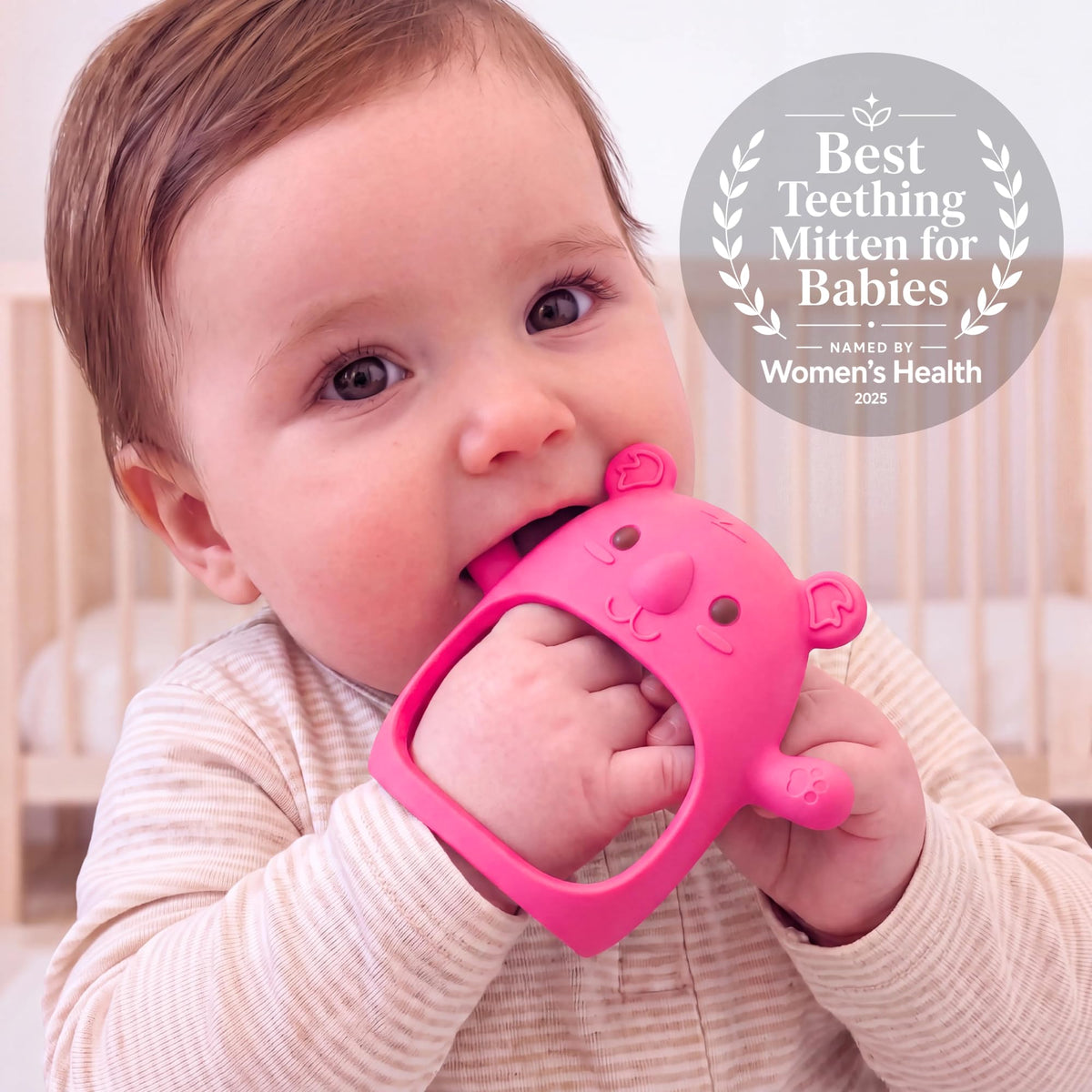 Infatot® Teething Toys for Baby Gifts – Chipmunk Silicone Mitten Teether, Soothing Glove for Infants, Baby Toys 0-6 Months, Soft Chewable Teether Toy to Prevent Finger Sucking, CM Blue.