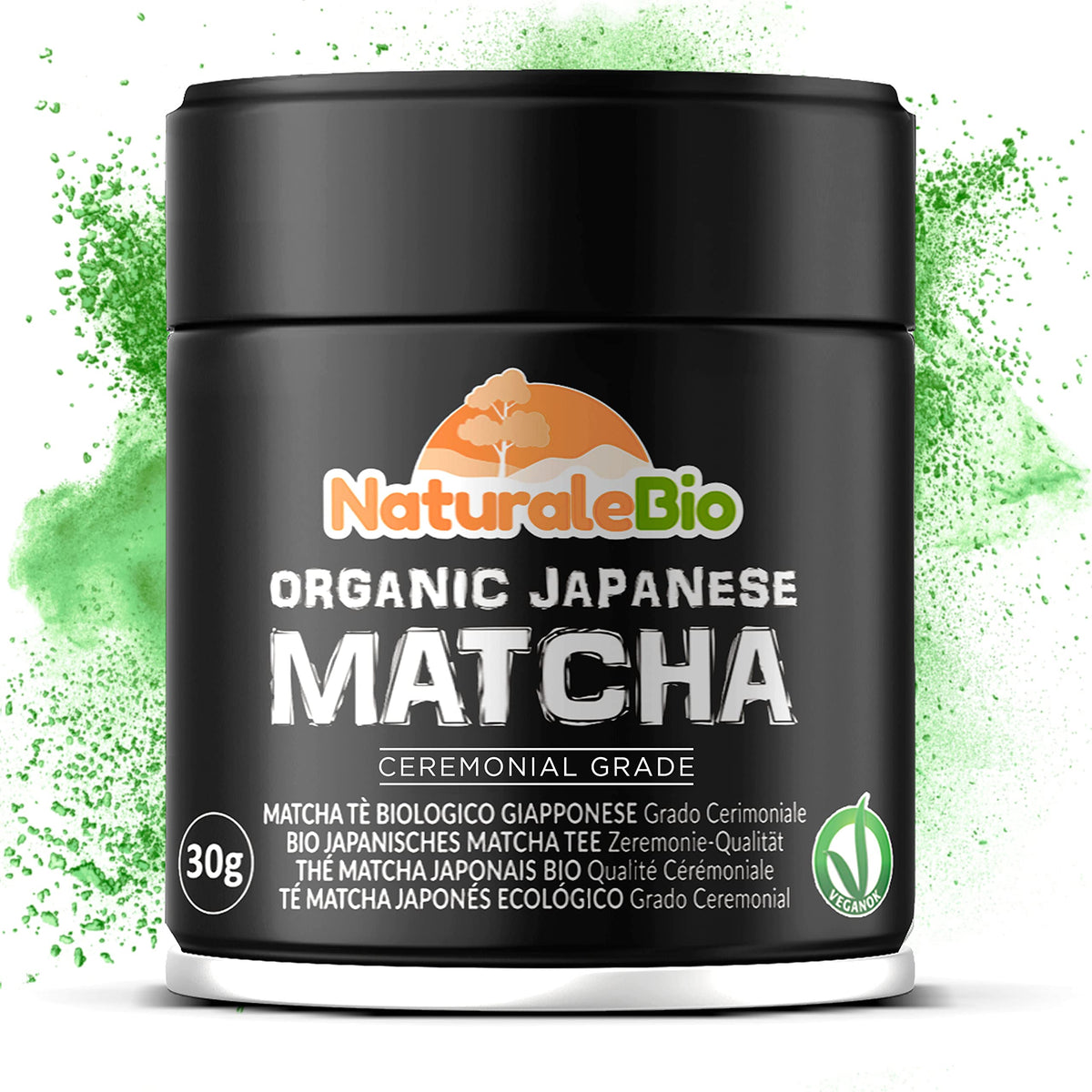 NaturaleBio Organic Premium Grade Japanese Matcha Powder L-Theanine