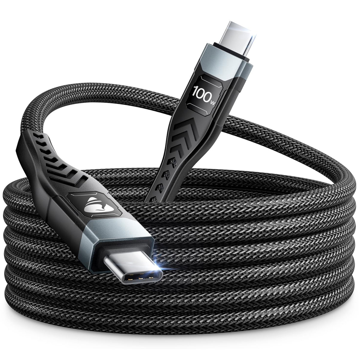 USB-C to C 1M 100W PD3.0 Fast Charging Cable - Compatible with MacBook Pro, iPad Air, iPhone 15, Samsung S23/S22/S21 Ultra, Pixel 7/6, Switch, PS5