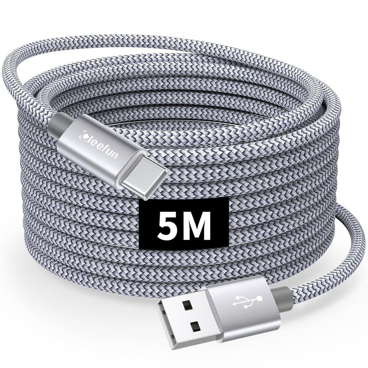 CLEEFUN 3M USB C Cable (2-Pack), Long PS5 Controller Charger Fast Charging