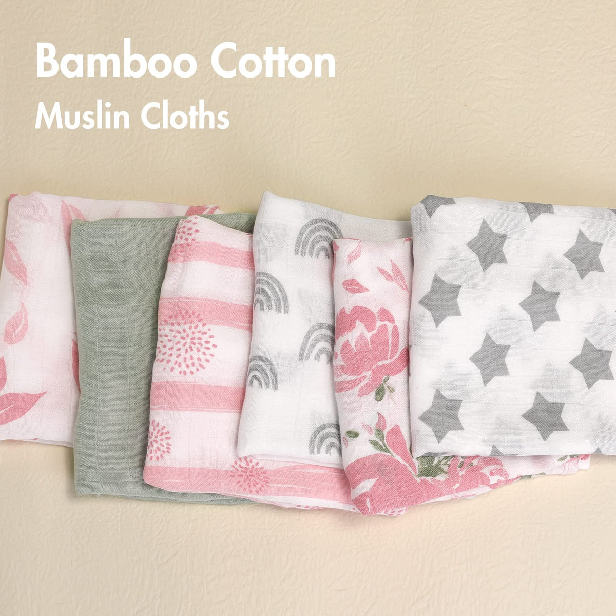 GLLQUEN BABY Muslin Squares Cloth for Baby 6pack 70cm x 70cm