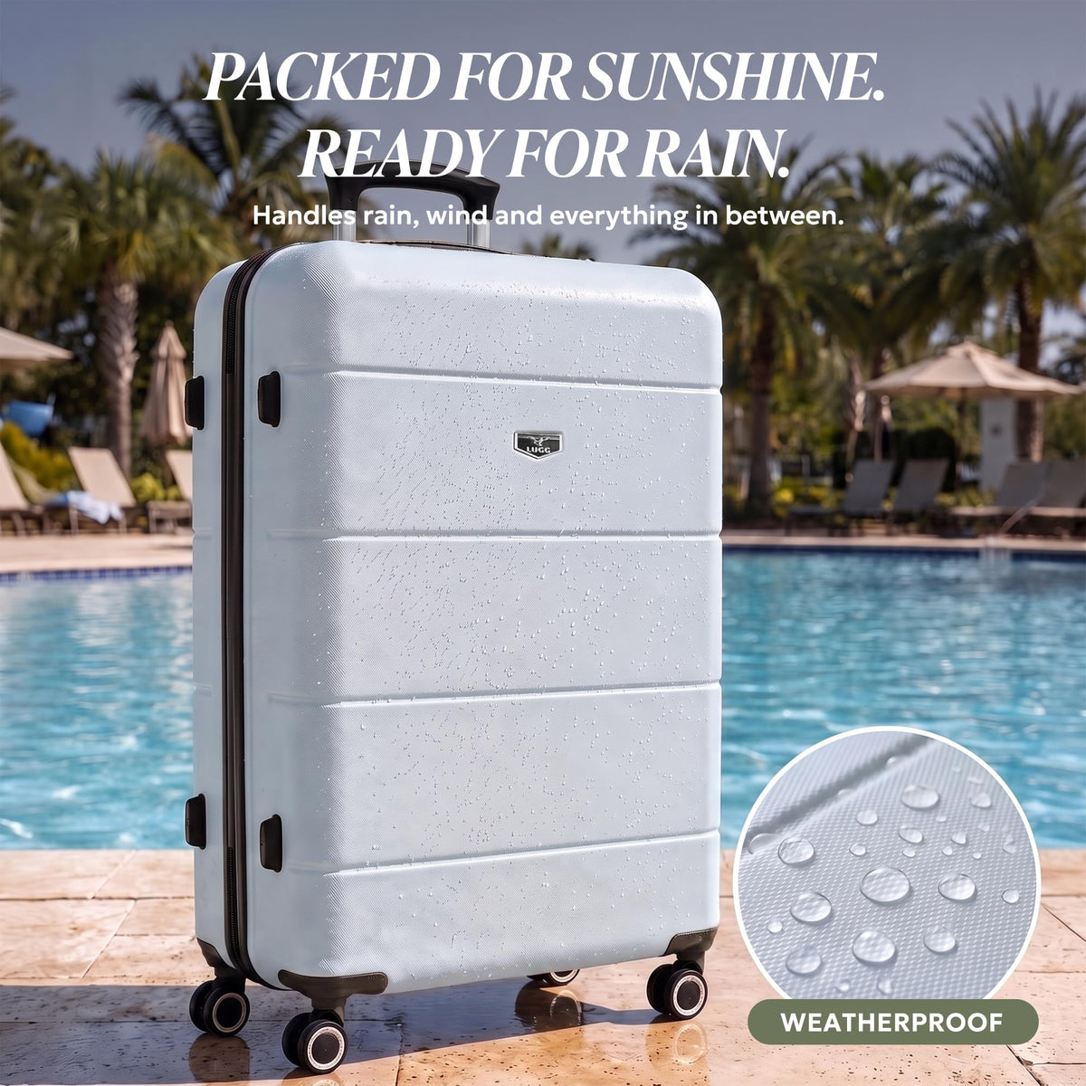 LUGG Jetset 40cm Suitcase 40x30x20cm, Ryanair Compatible Underseat Size, Hard Shell ABS, Spinner with Removable Wheels, Lightweight Travel Luggage, 1 Year Warranty