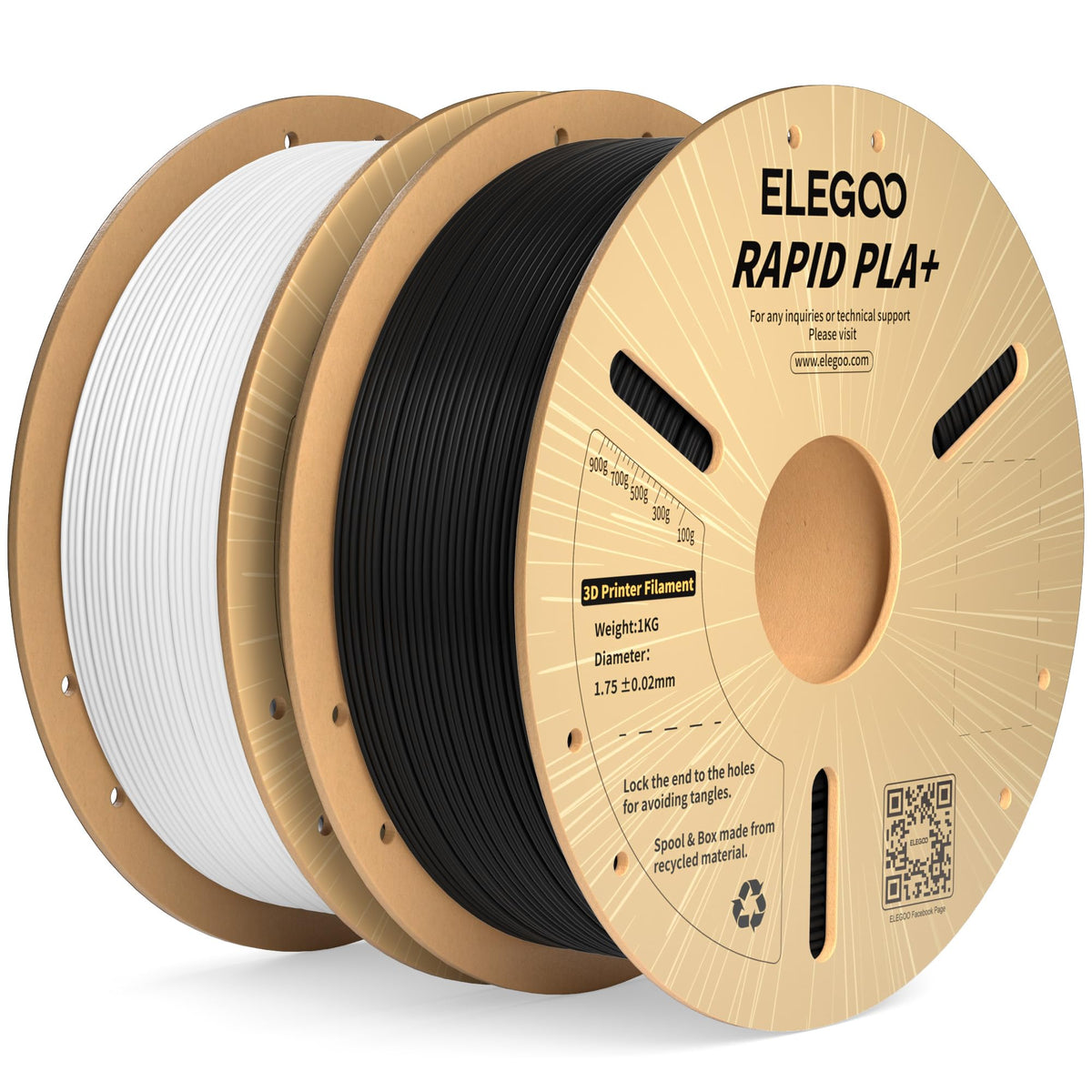 ELEGOO Rapid PLA Plus 3D Printer Filament 1.75mm Bundle 8 Colours 8 * 250g