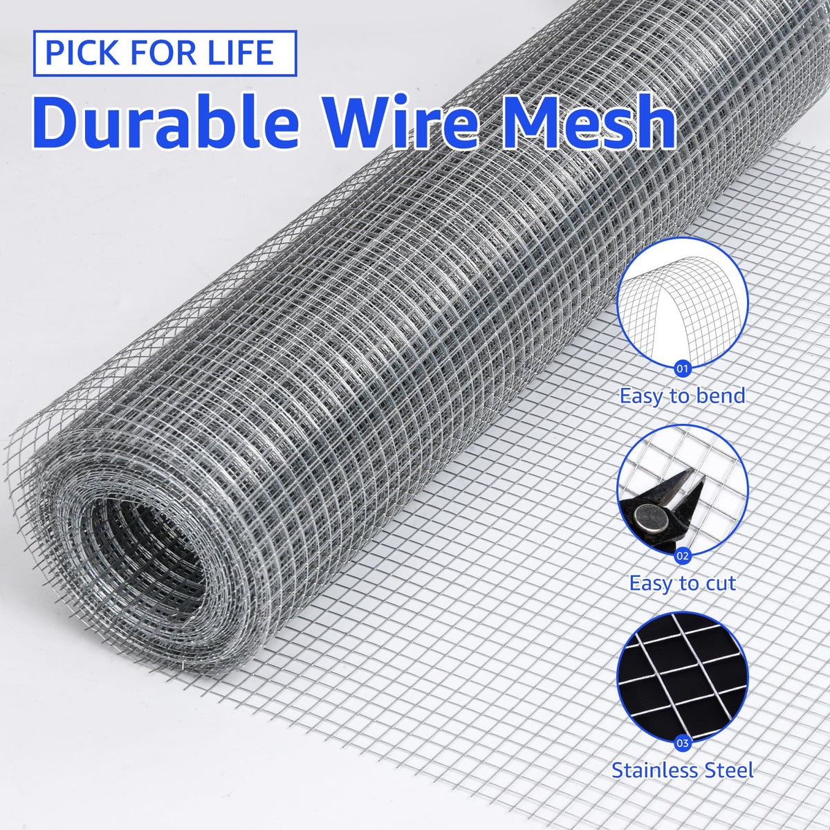 Rodent Mesh Galvanized Chicken Wire Metal Mesh Roll Rat Proof Kit 3Mx20cm