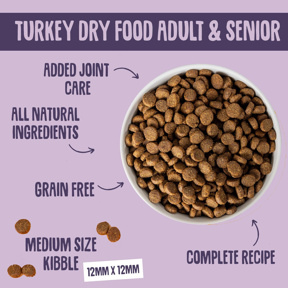 Scrumbles • Dry Dog Food • Hypoallergenic • All Lifestages • Chicken 60% • 2kg Bag • Natural Complete Adult Recipe • Gut Friendly Prebiotics & Probiotics • Gluten Free
