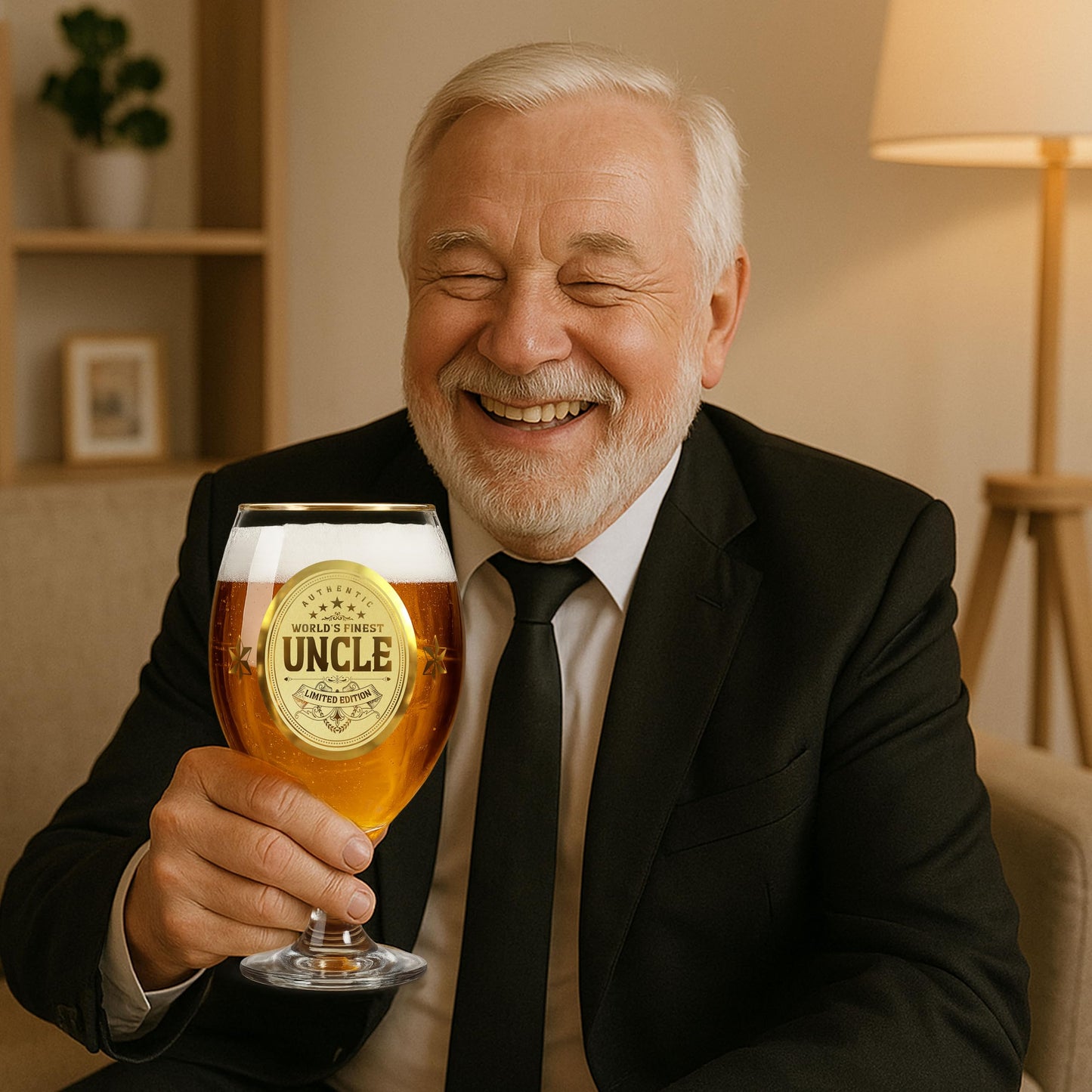 Crownly Crystal® Gold Birthday Gifts: Dad's Beer Glasses