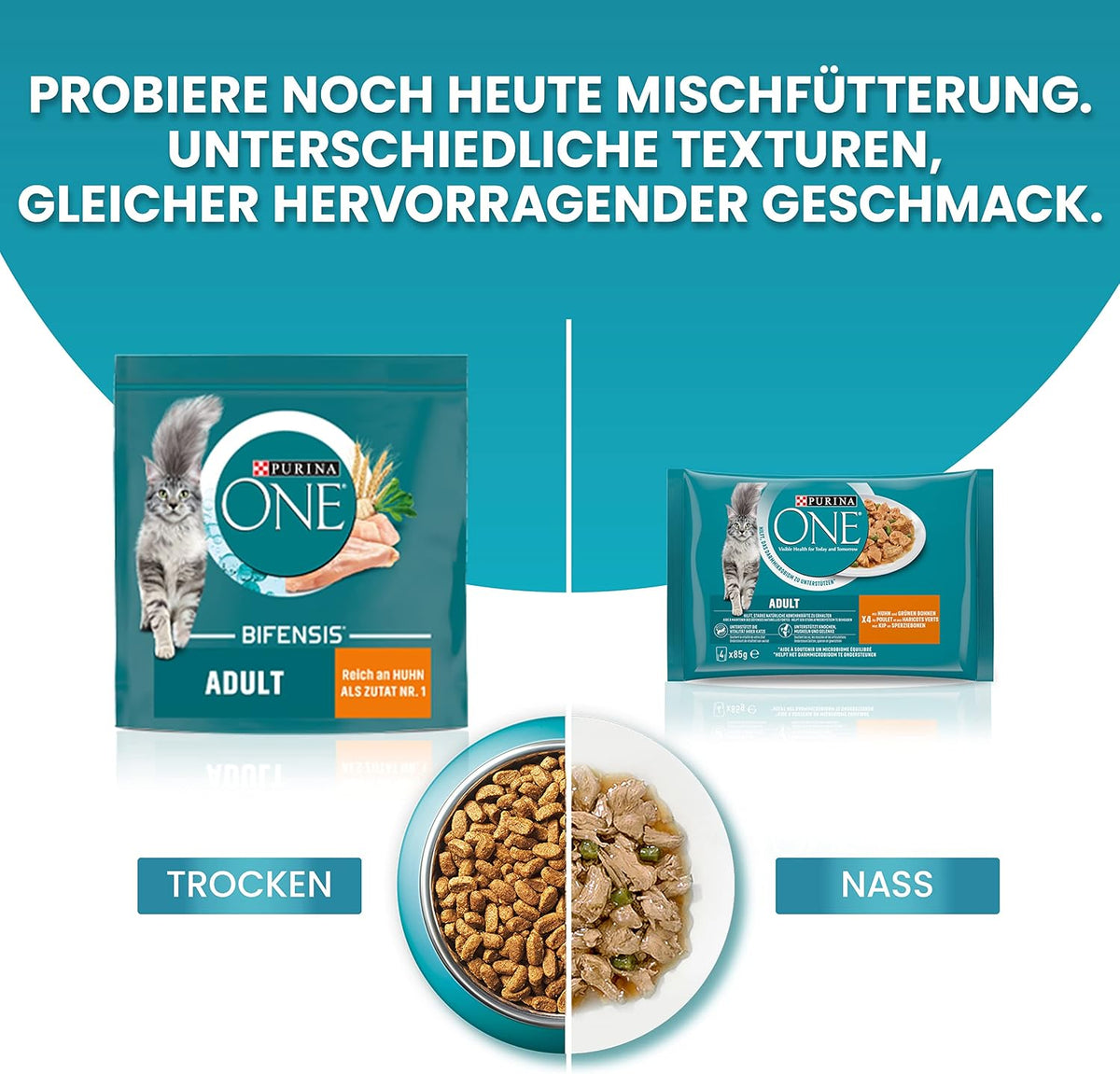 PURINA ONE BIFENSIS Dry Food for Adult Cats, Rich in Chicken, 1 Pack (1 x 5.7 kg)