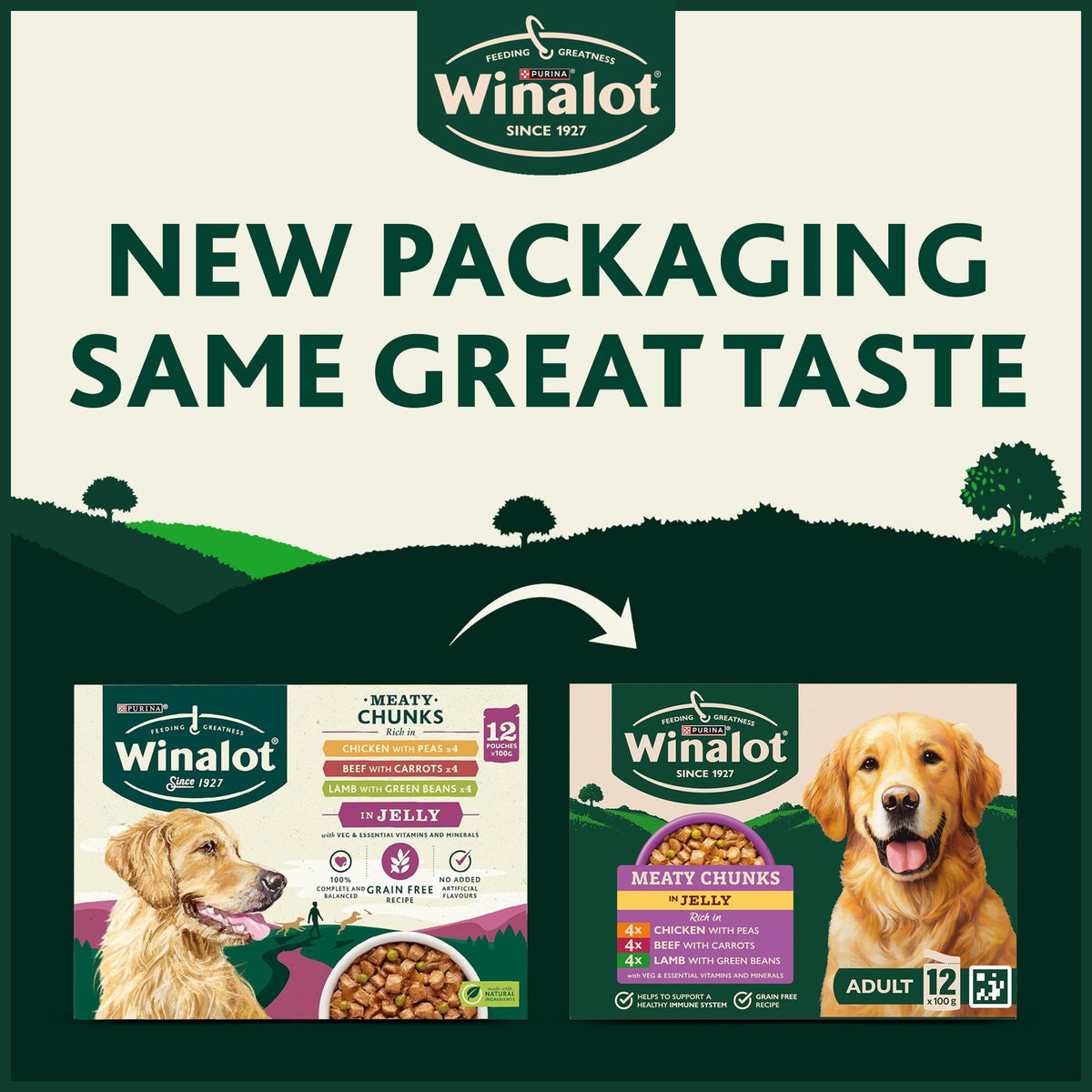 WINALOT Sunday Dinner Mixed in Gravy Wet Dog Food Pouches 40x100g