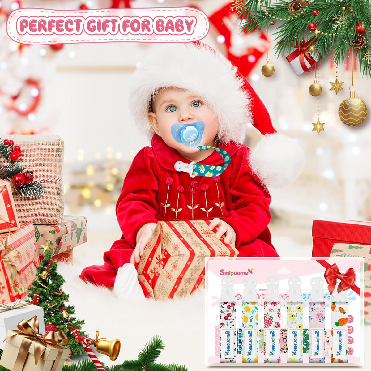 Dummy Clip Boys,8 Pack BPA Free Soother Chain,Pacifier Holder Clips for Teether Toy,Baby Dummy Strap Clip Universal Design Fit All Pacifiers Baby Teething Toys,Newborn Baby Gift