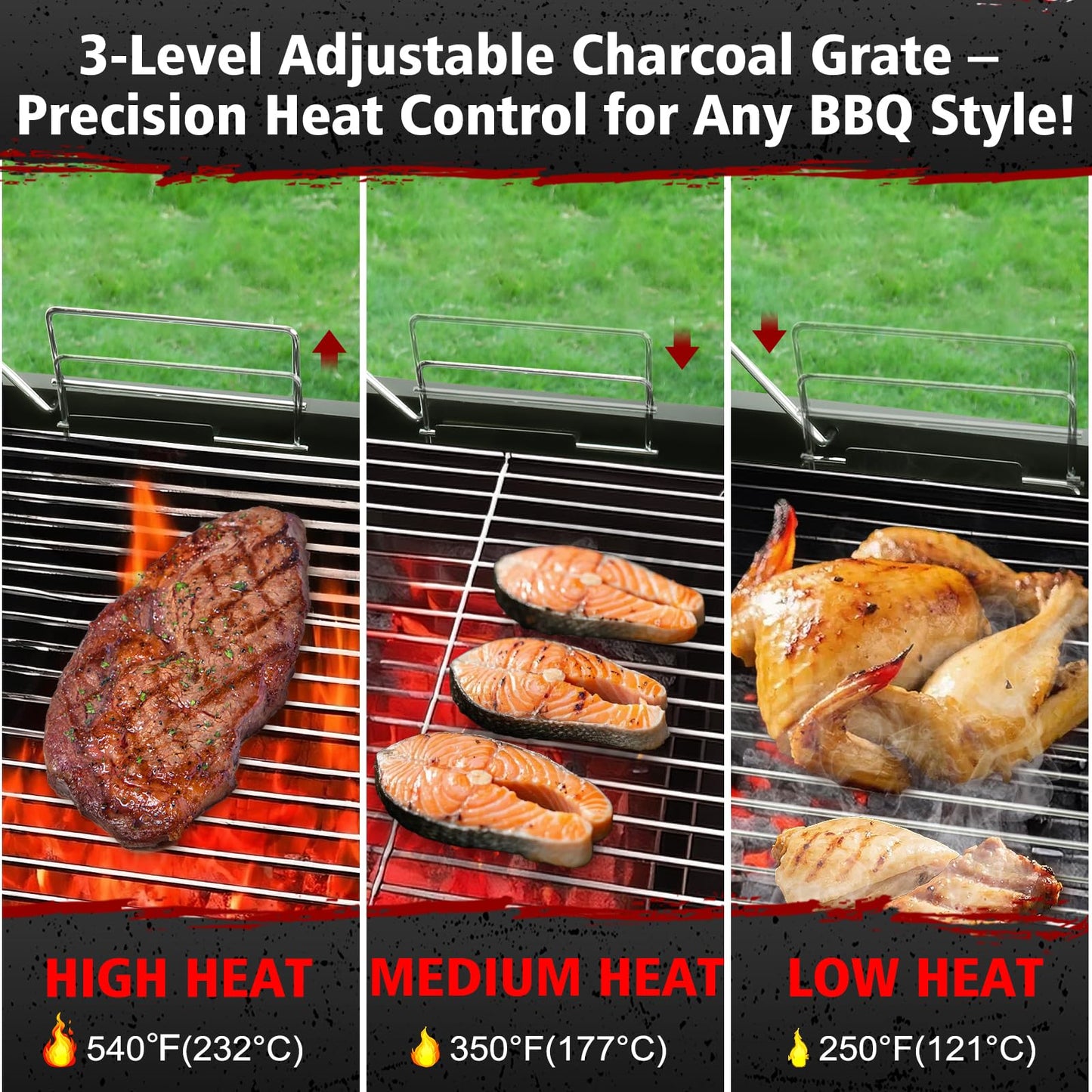 Charcoal BBQ Grill With Offset Smoker: Large Oil Drum Barbecue Barrel Grill For Outdoor Garden