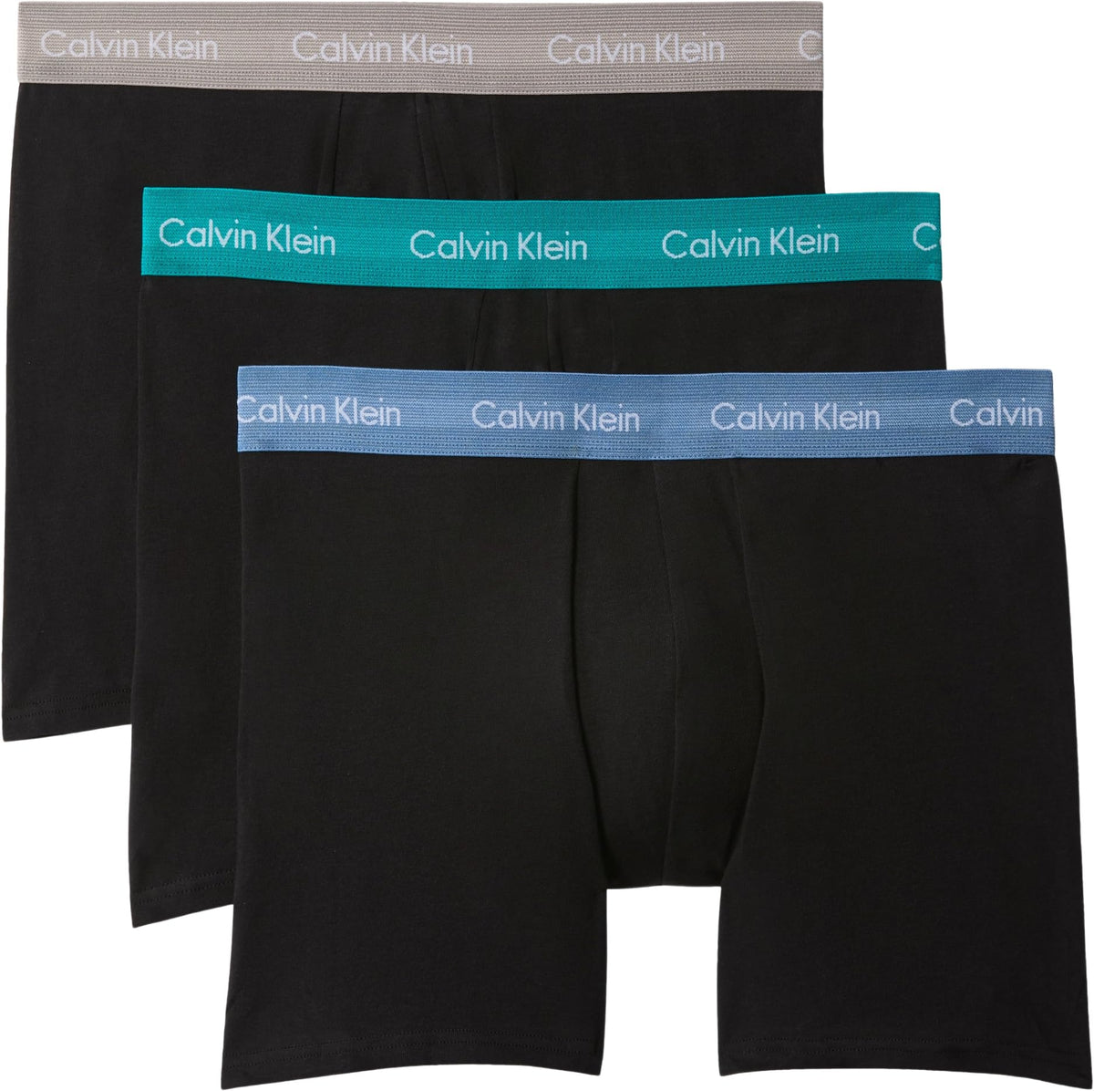 Calvin Klein Men’s 3 Pack Boxer Briefs with Logo Waistband
