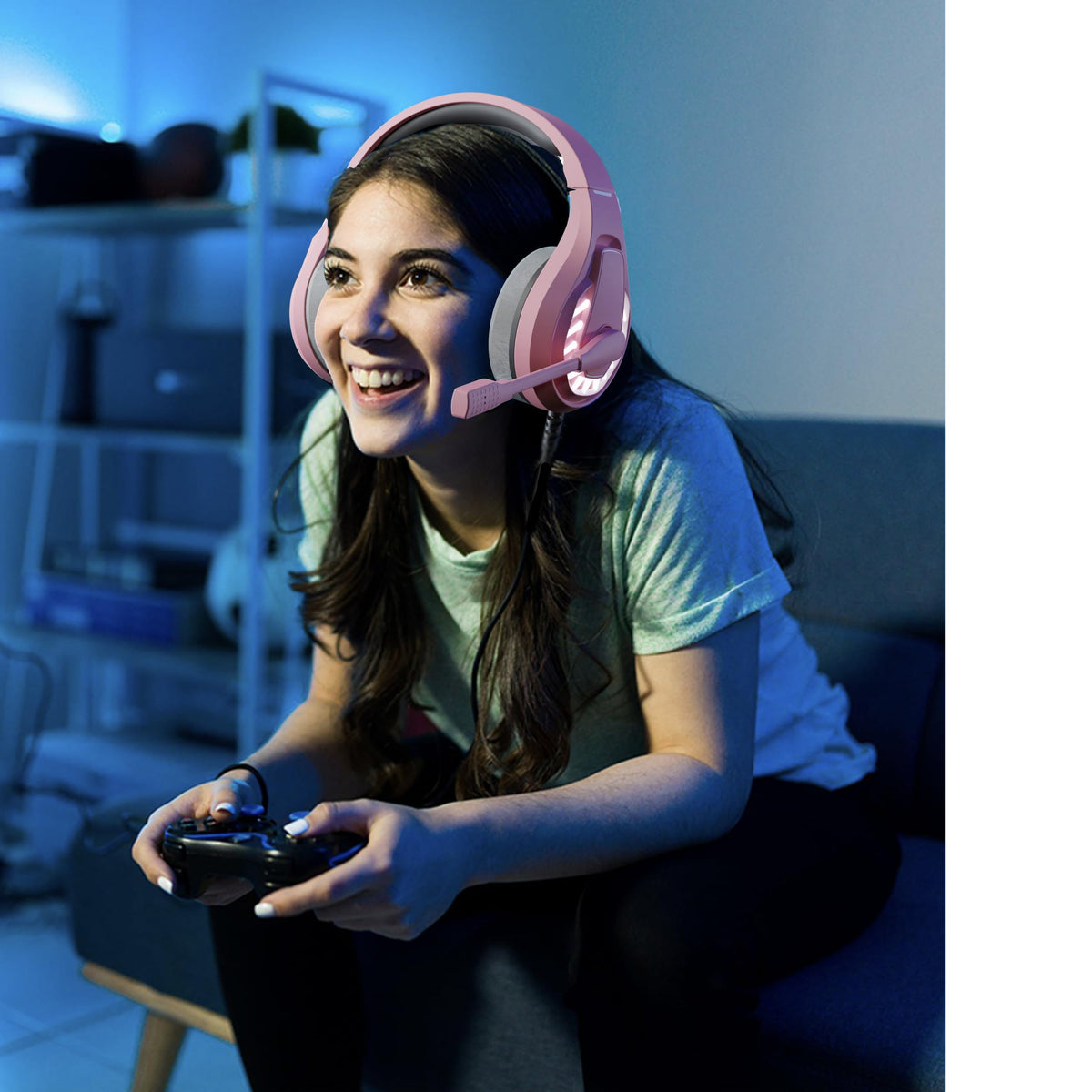 Orzly Gaming Headset for PC and Gaming Consoles compatible with PS5, PS4, XBOX SERIES X | S, XBOX ONE, Nintendo Switch & Steam Deck with noise cancelling mic - RXH-30 Siberia Edition