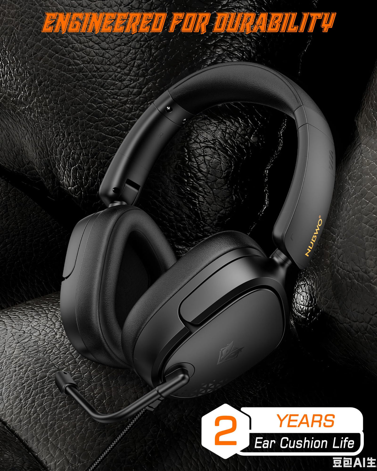 NUBWO HG04L Gaming Headset for PS5/PS4, Xbox Series X|S/Xbox One, Switch – 250g Lightweight, Clear Unidirectional Mic, Soft Memory Earmuffs, 3.5mm Jack for Gaming & Work