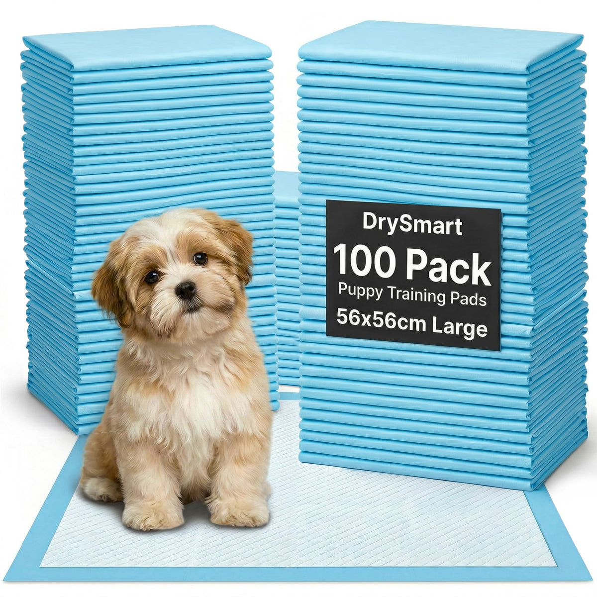 50 Pack Puppy Training Pads – 56x56cm Large Puppy Pads, Ultra-Absorbent & Leak-Proof 5-Layer Design Dog Mats for House Training, Incontinence & Pee Protection
