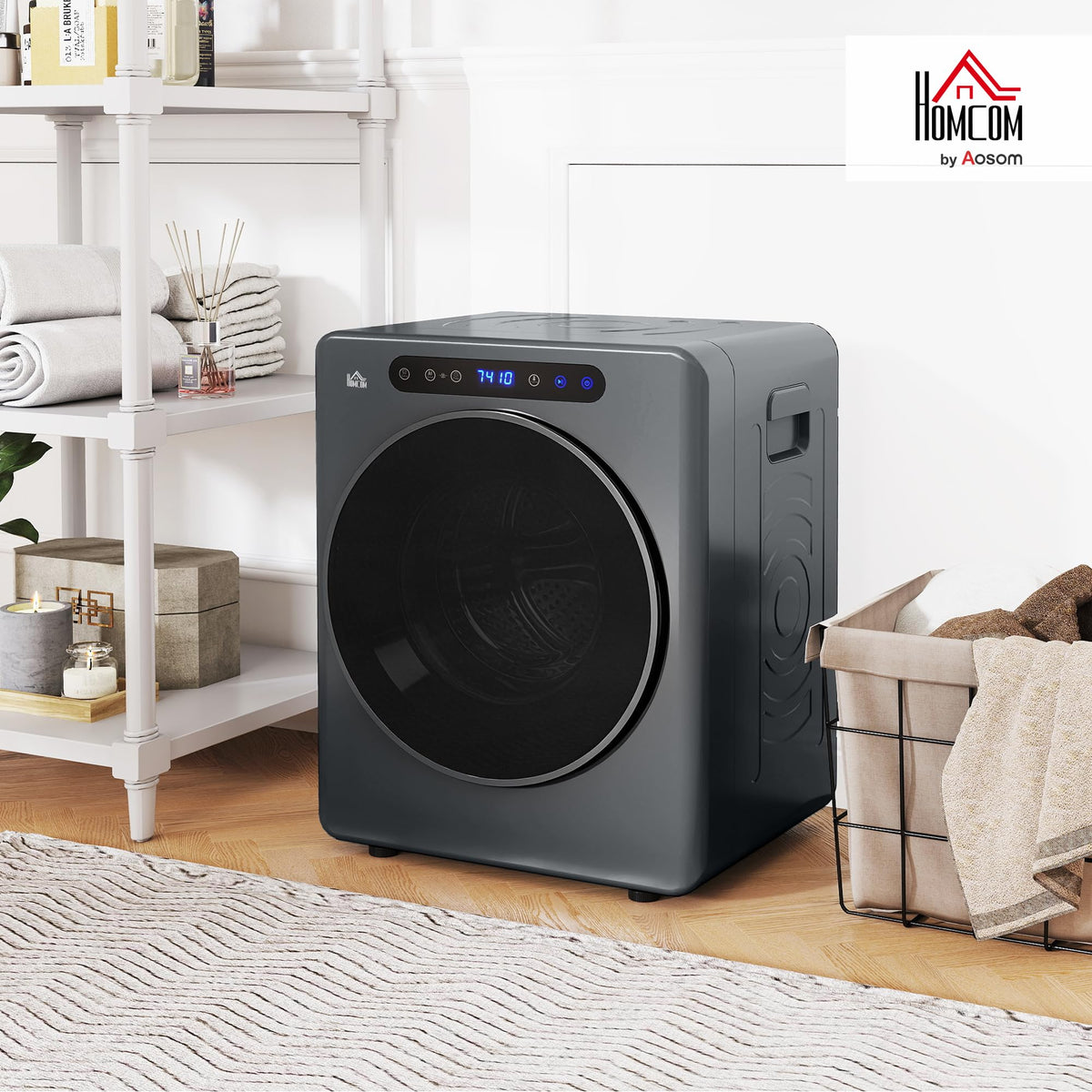HOMCOM Vented Tumble Dryer 5kg Wet Laundry/3kg Dry Capacity 1000W Black