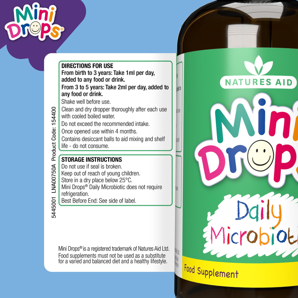 Natures Aid Mini Drops Multi-Vitamin for Babies, Kids & Children 50ml